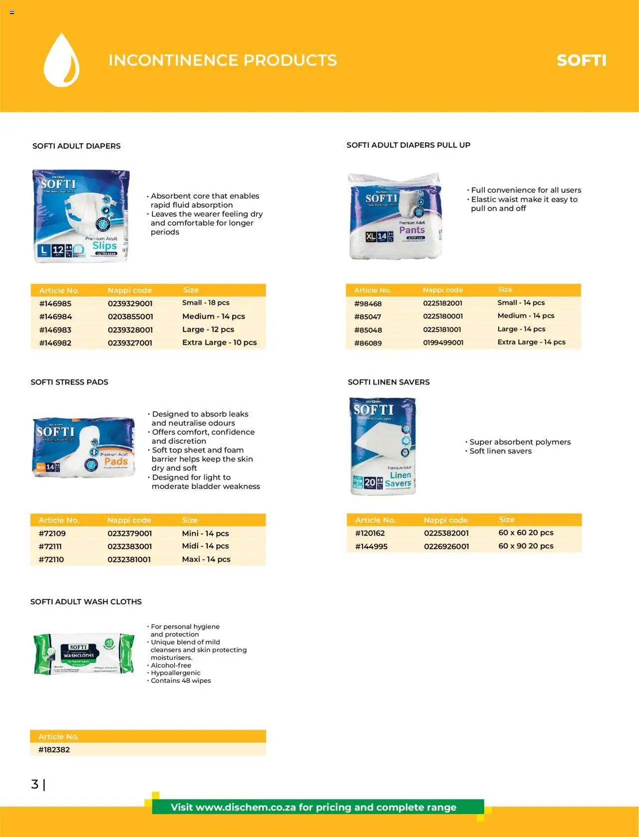 New Dis-Chem catalogue – valid from 01.01.2025 | Page: 6 | Products: Pants, Pads, Light, Foam