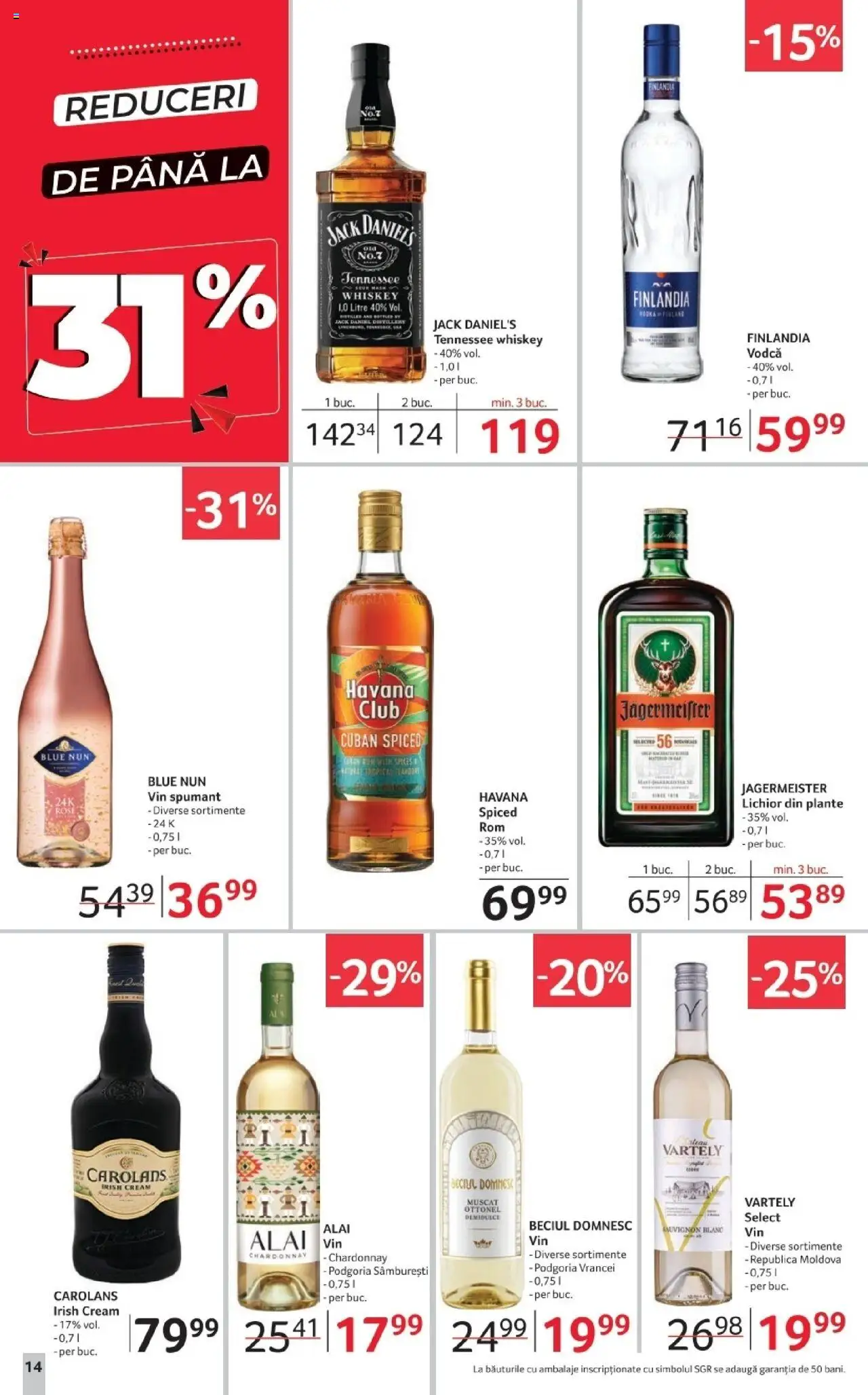Noul catalog Selgros – valabil de la 17.10.2025 | Pagină: 14 | Produse: Su ısıtıcı, Lichior, Vin, Whiskey