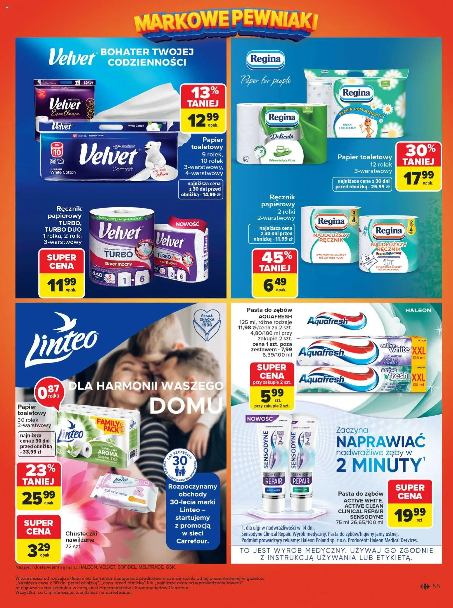 Carrefour Gazetka od 16.02.2026 | Strona: 57 | Produkty: Papier toaletowy, Rolki, Aloes, Ręcznik papierowy