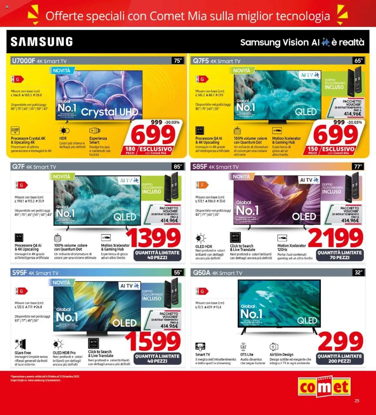 Volantino Comet del 09.10.2025 | Pagina: 25 | Prodotti: TV, Audio, Gioco, Samsung