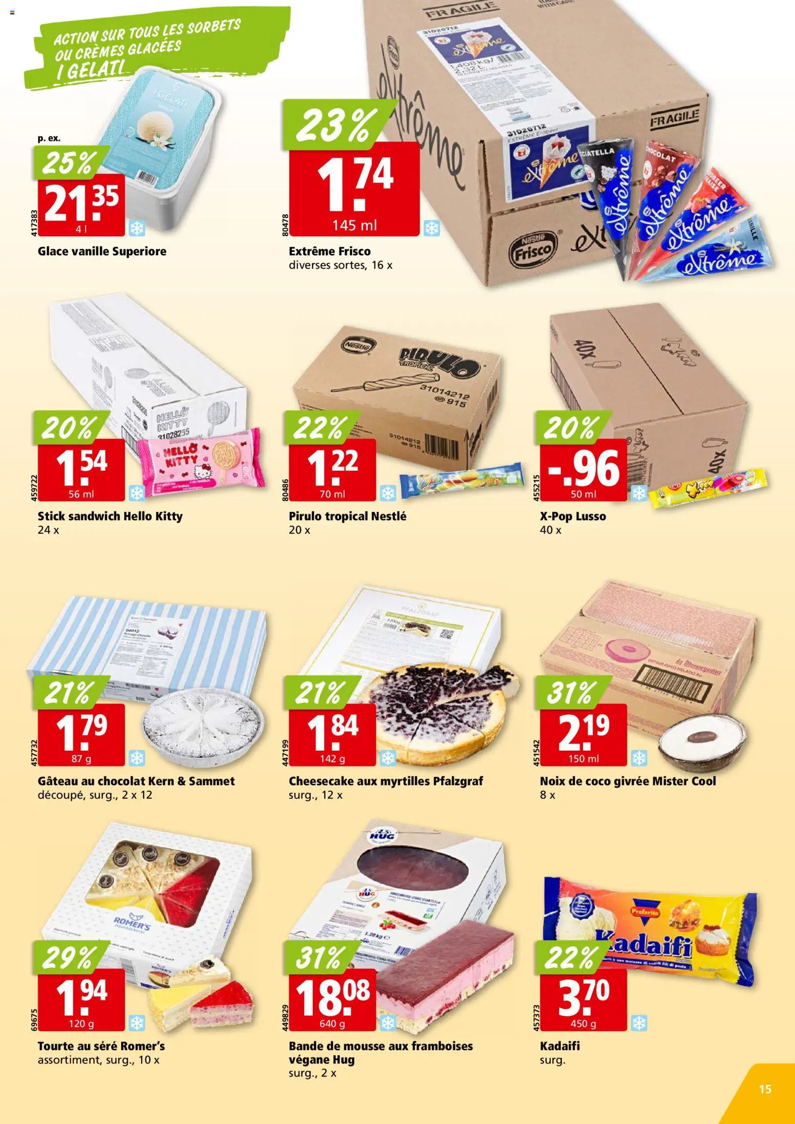 Aligro aktionen Chavannes, Matran, Genève, Sion – gültig ab 30.03.2026 | Seite: 15 | Produkte: Glace