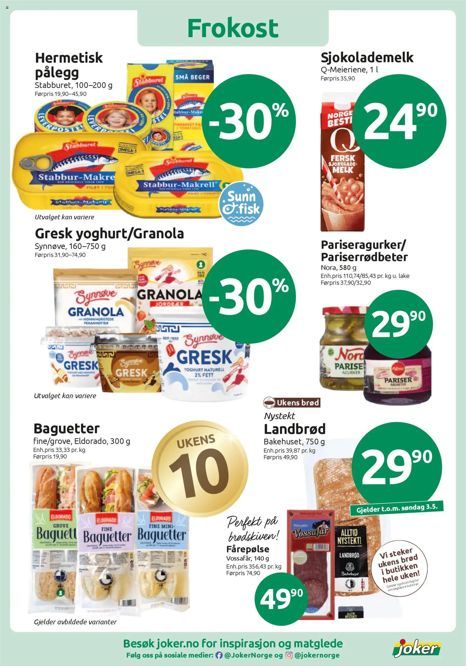 {H1} | Side: 6 | Produkter: Sjokolade, Salami, Sjokolademelk, Granola