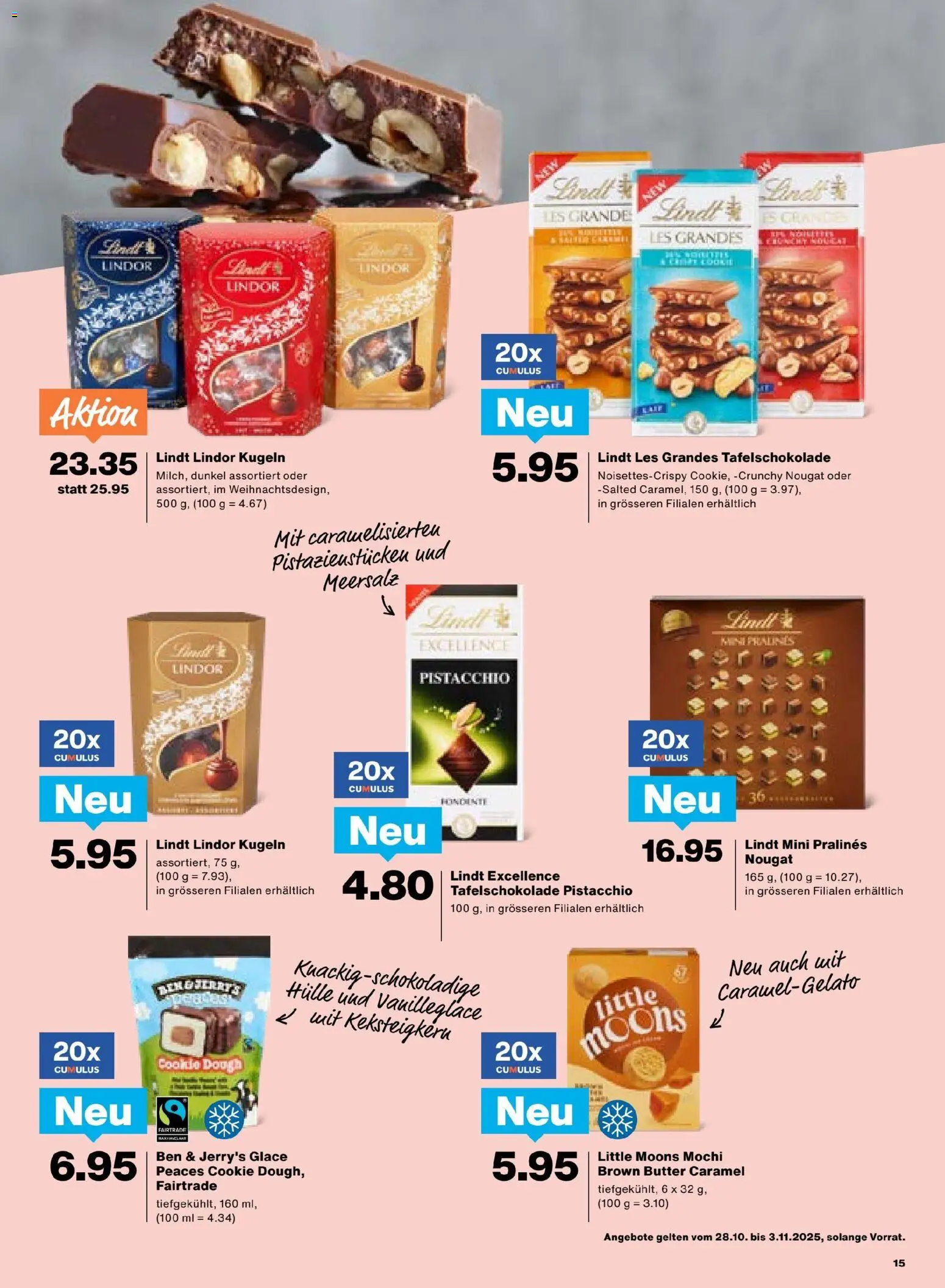 Migros Aktionen – gültig ab 28.10.2025 | Seite: 15 | Produkte: Glace, Butter, Hülle
