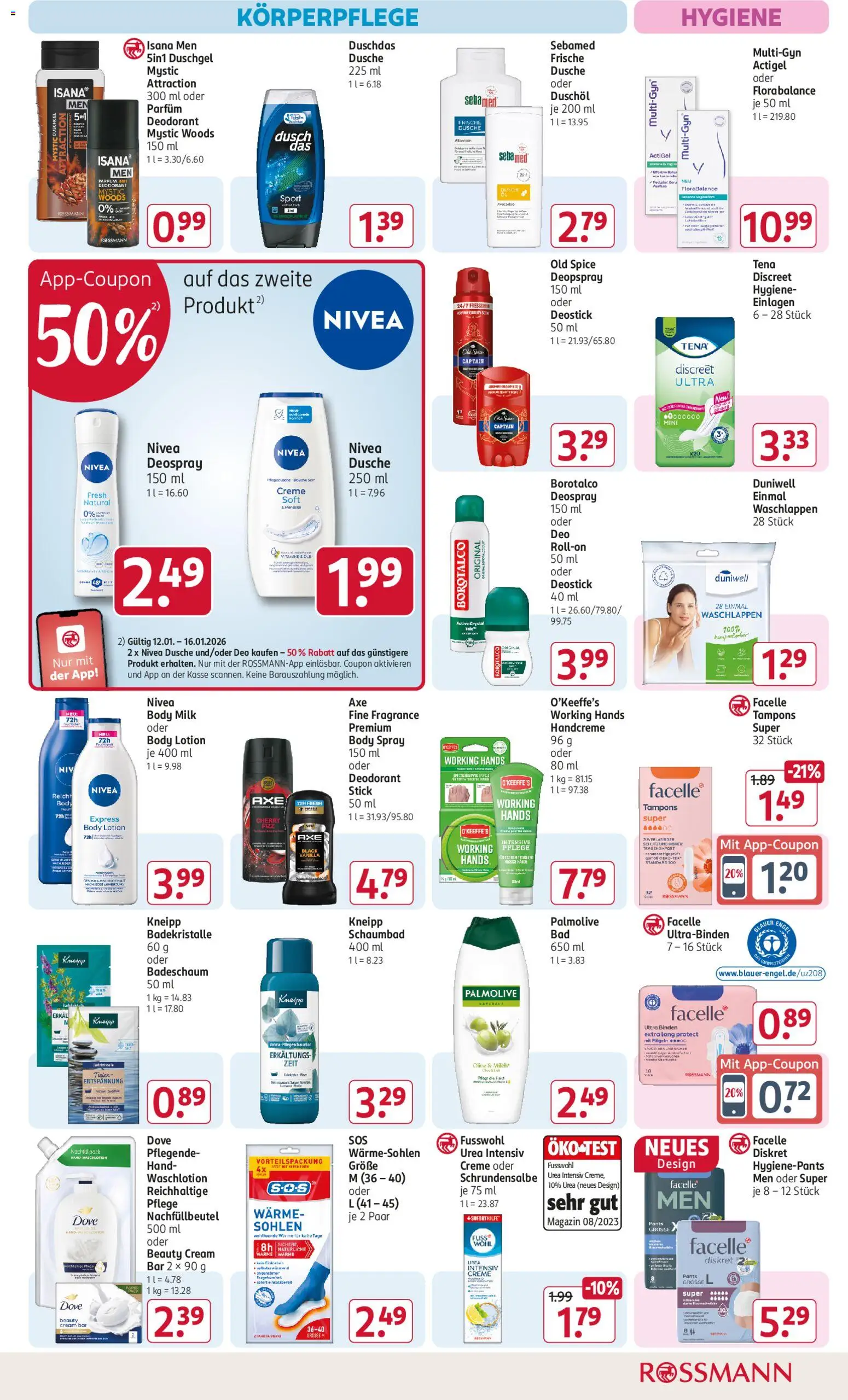 Rossmann Prospekt 	 – gültig ab 12.01.2026 | Seite: 7 | Produkte: Milch, Duschgel, Deo Roll-On, Body Milk