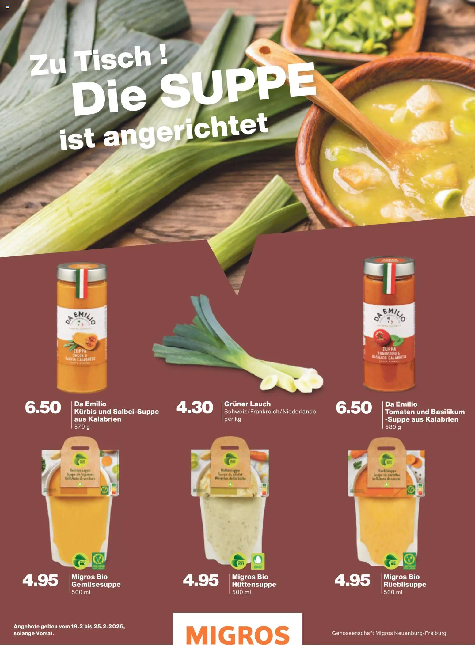 Migros Magazin – gültig ab 18.02.2026 | Seite: 38 | Produkte: Tisch, Tomaten, Kürbis