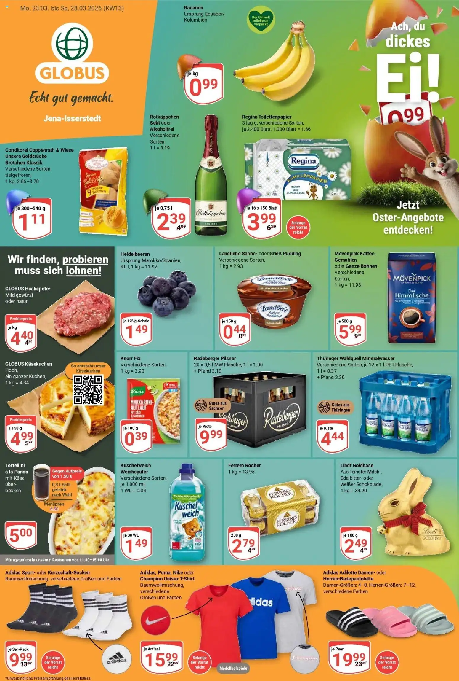Globus prospekt Isserstedt	 – gültig ab 23.03.2026 | Seite: 1 | Produkte: Knorr fix, Heidelbeeren, Radeberger pilsner, Toilettenpapier