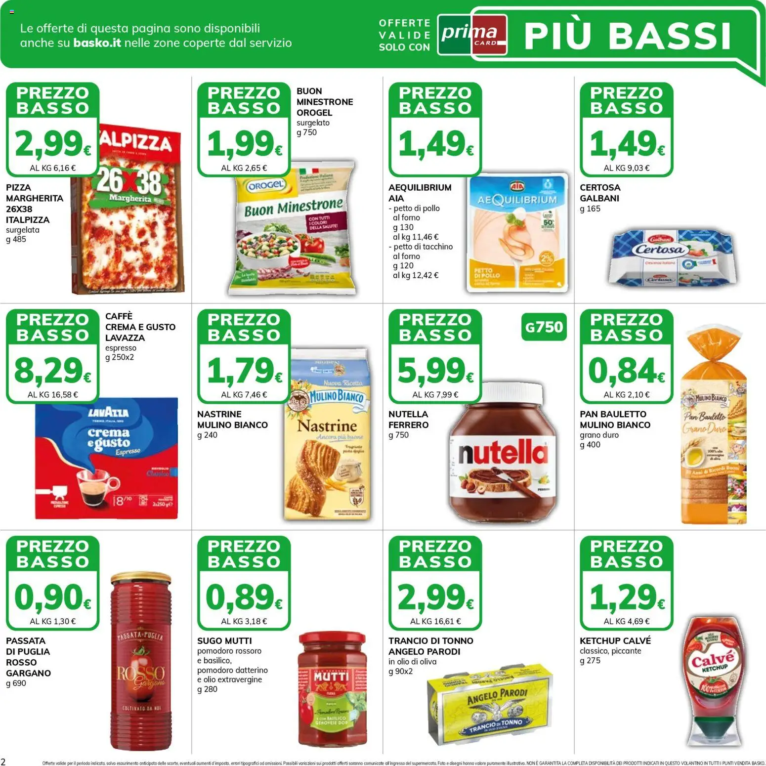 Volantino Basko del 03.01.2026 | Pagina: 2 | Prodotti: Petto di Pollo, Ketchup, Forno, Lavazza