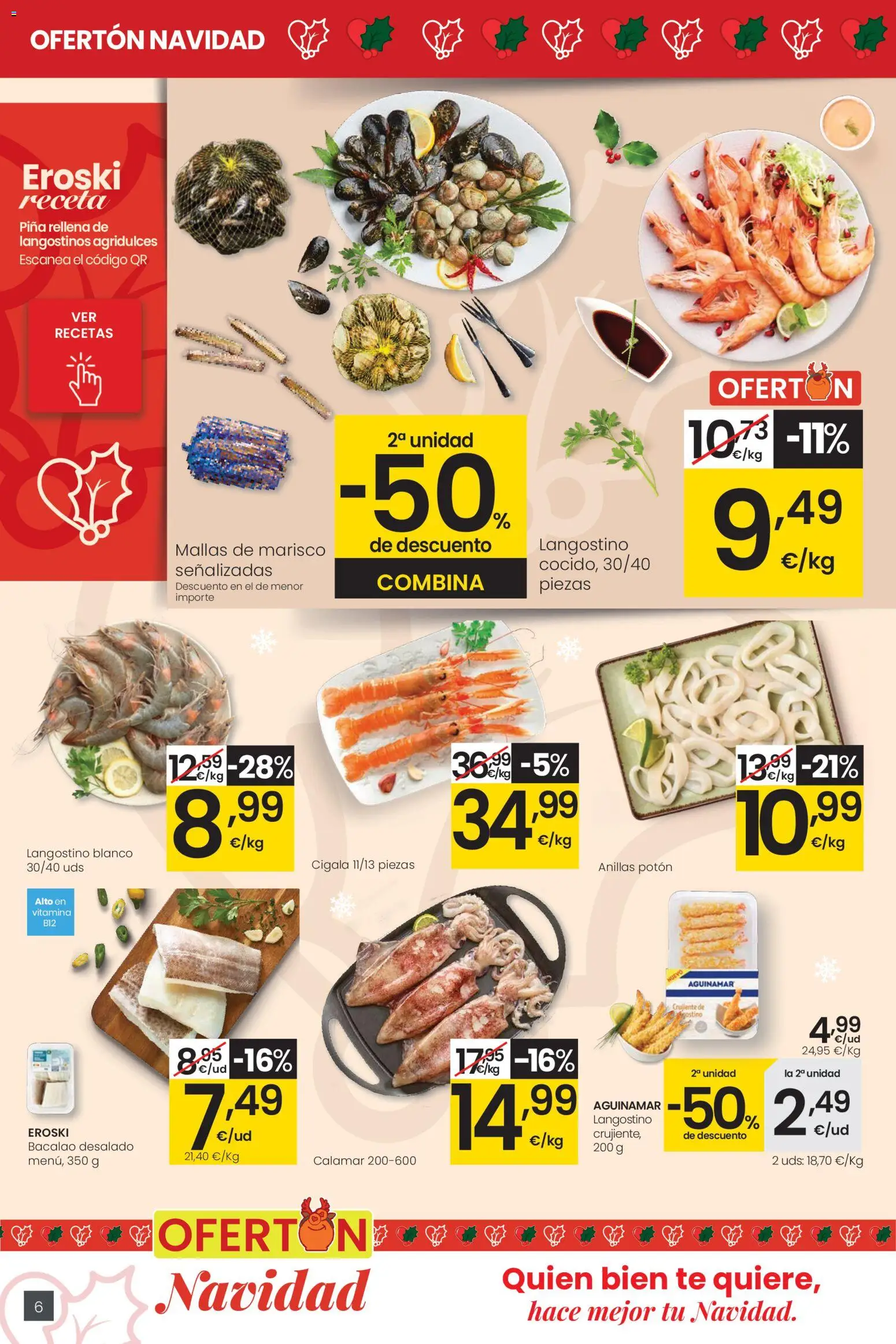 Eroski - Navidad │ válido desde el 18.12.2025 | Página: 6 | Productos: Piña, Té, Langostino