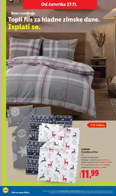 LIVARNO Posteljina od flisa, Set. S patentnim zatvaračem. Dimenzije: 1 jastučnica cca 60x80 cmi1 navlaka za pokrivač cca 140x200 cm, ili 2 jastučnice cca 60x80 cm i 1 navlaka za pokrivač cca 200x200 cm - Pregled kataloga iz trgovine Lidl, vrijedi od 27.11.2025 | Stranica: 30
