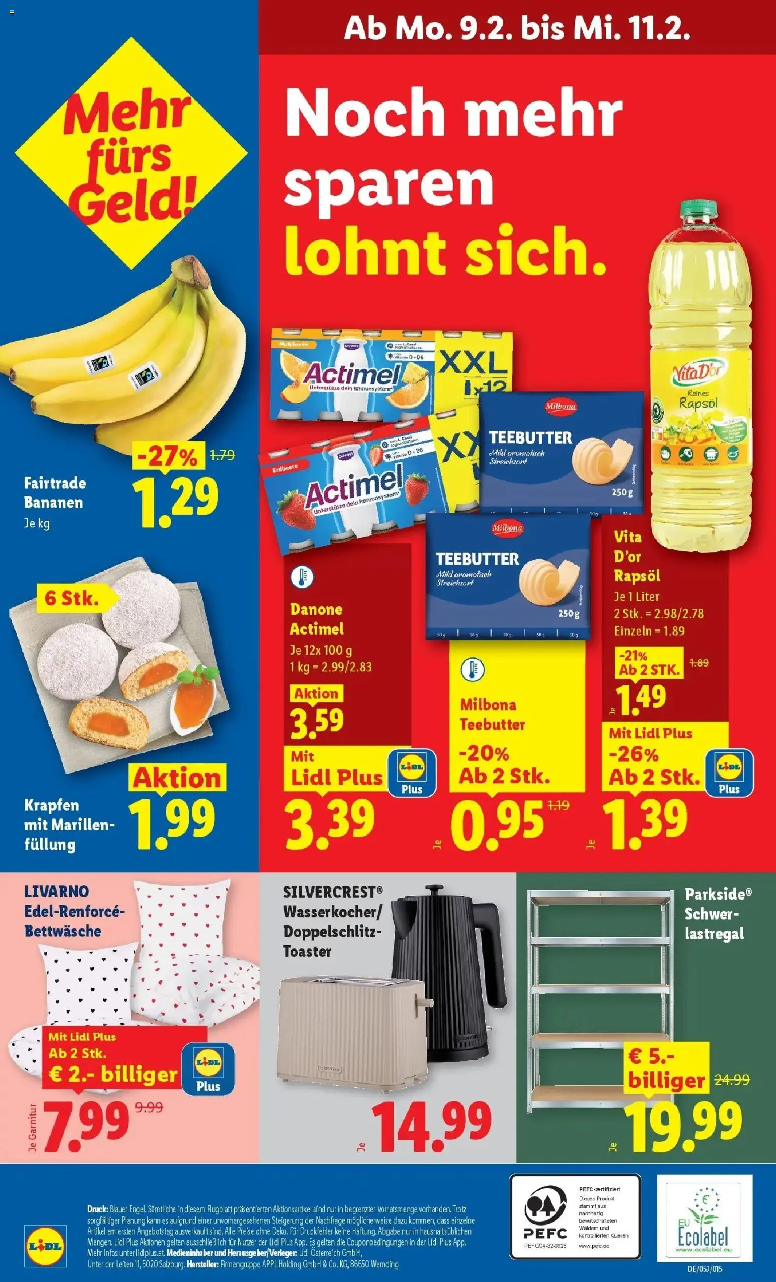 Lidl Flugblatt - Wien, Langenzersdorf, Zwettl gültig ab 05.02.2026 | Seite: 46 | Produkte: Wasserkocher, Toaster, Bananen