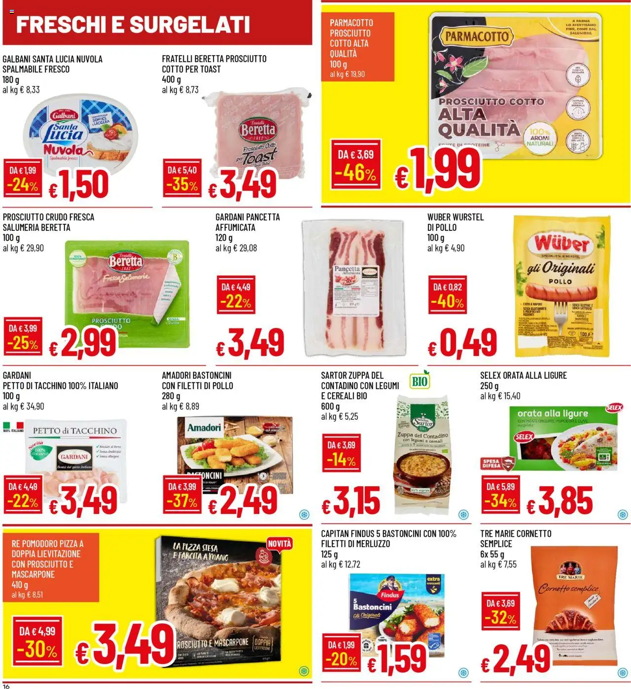 Volantino Famila del 09.10.2025 | Pagina: 16 | Prodotti: Orata, Tacchino, Olive, Pomodori