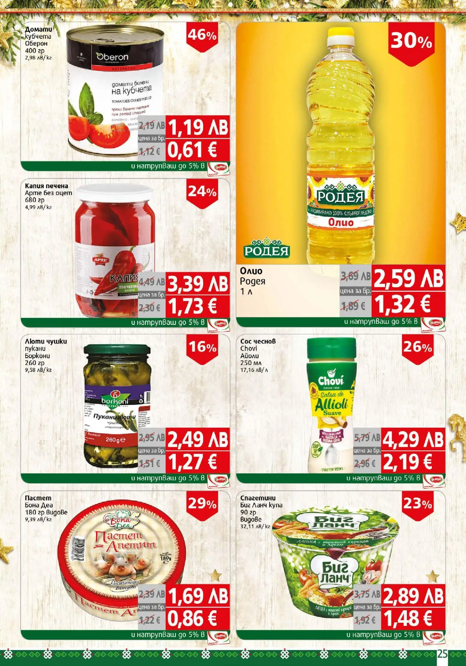 {H1} | Страница: 25 | Продукти: Сос, Домати, Пастет, Купа