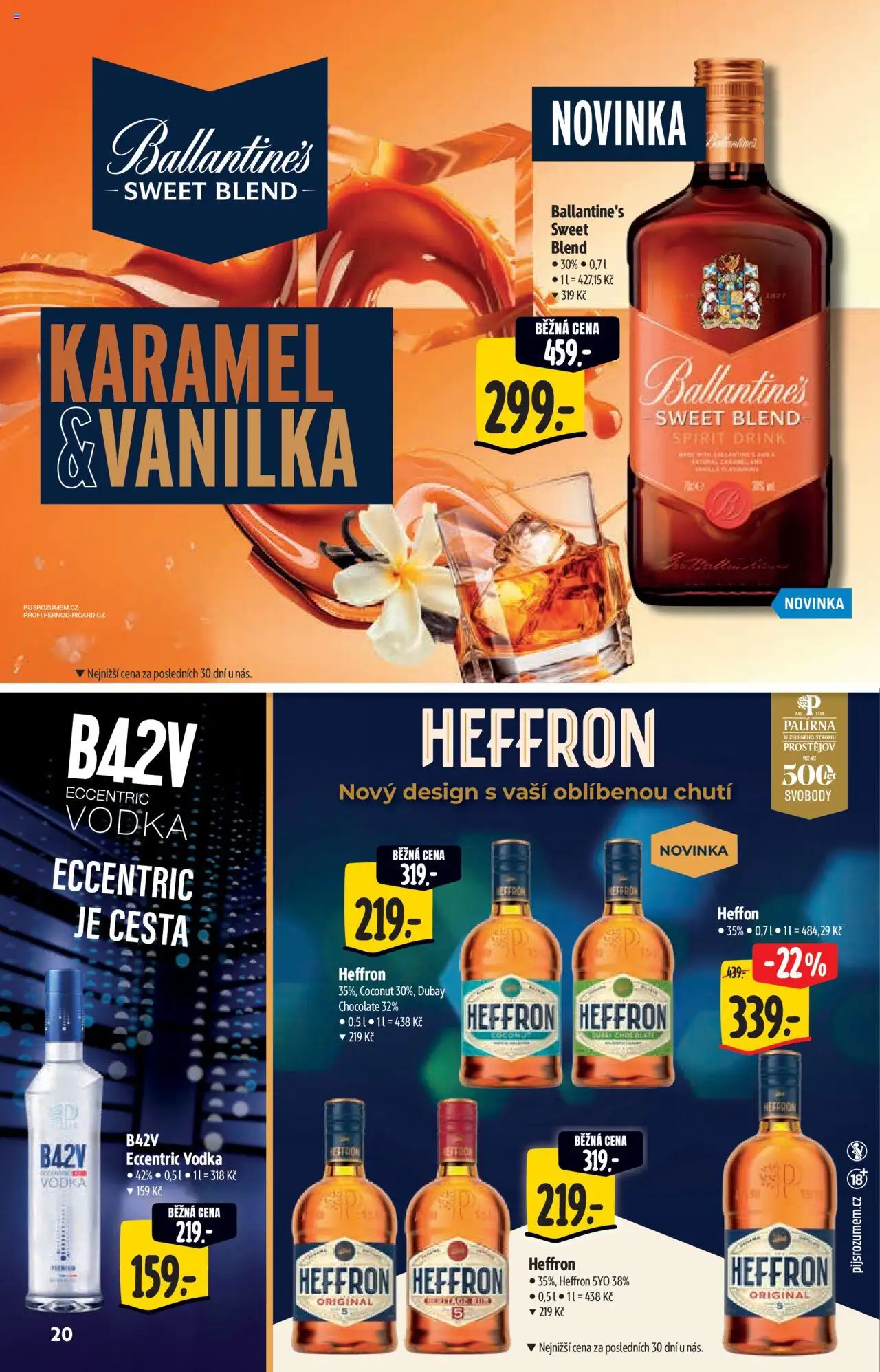 Albert katalog - Hypermarket od 22.10.2025 | Strana: 20 | Produkty: Heffron, Vodka, Ballantine's