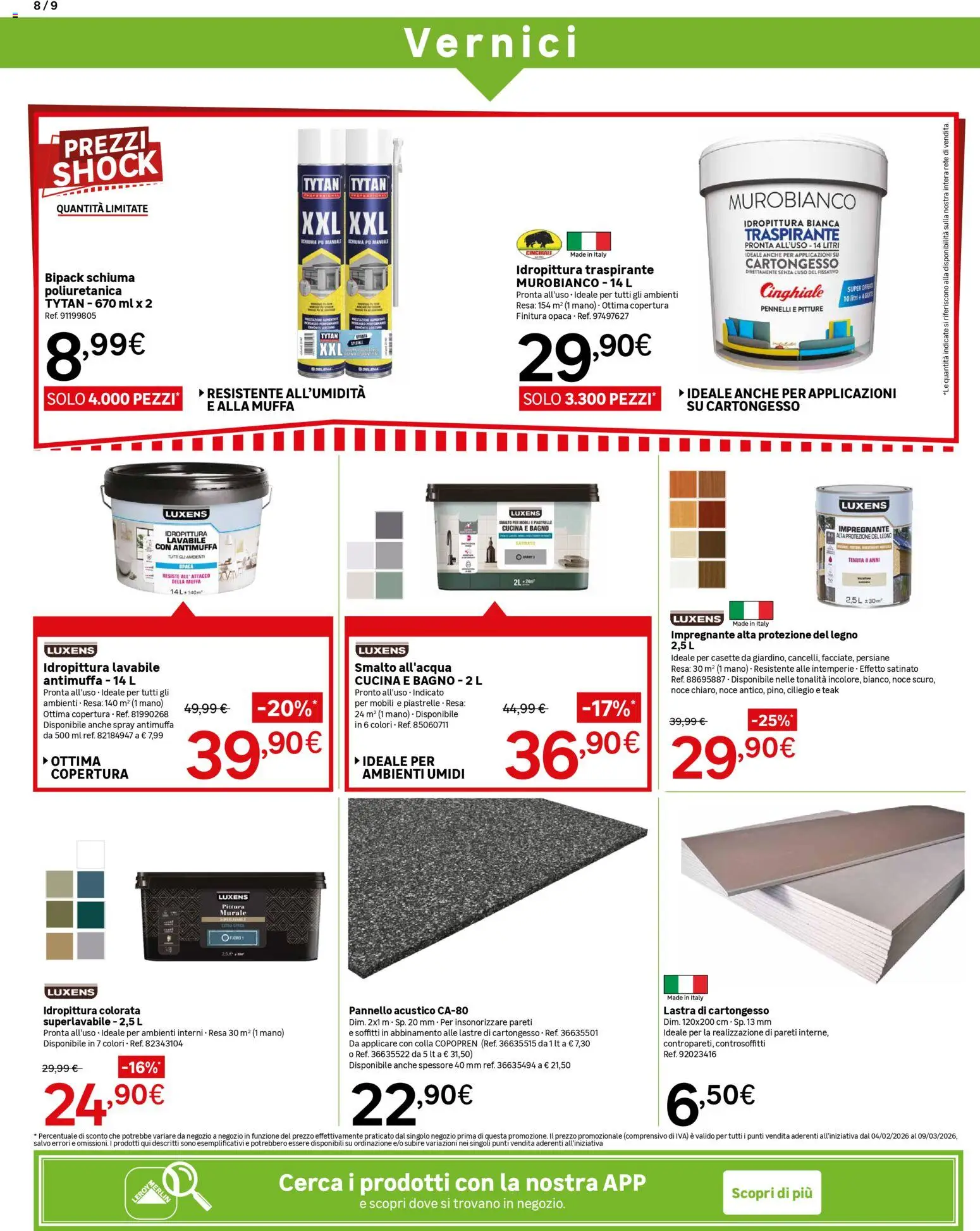 Volantino Leroy Merlin del 04.02.2026 | Pagina: 8 | Prodotti: Piastrelle, Impregnante, Pittura, Colla