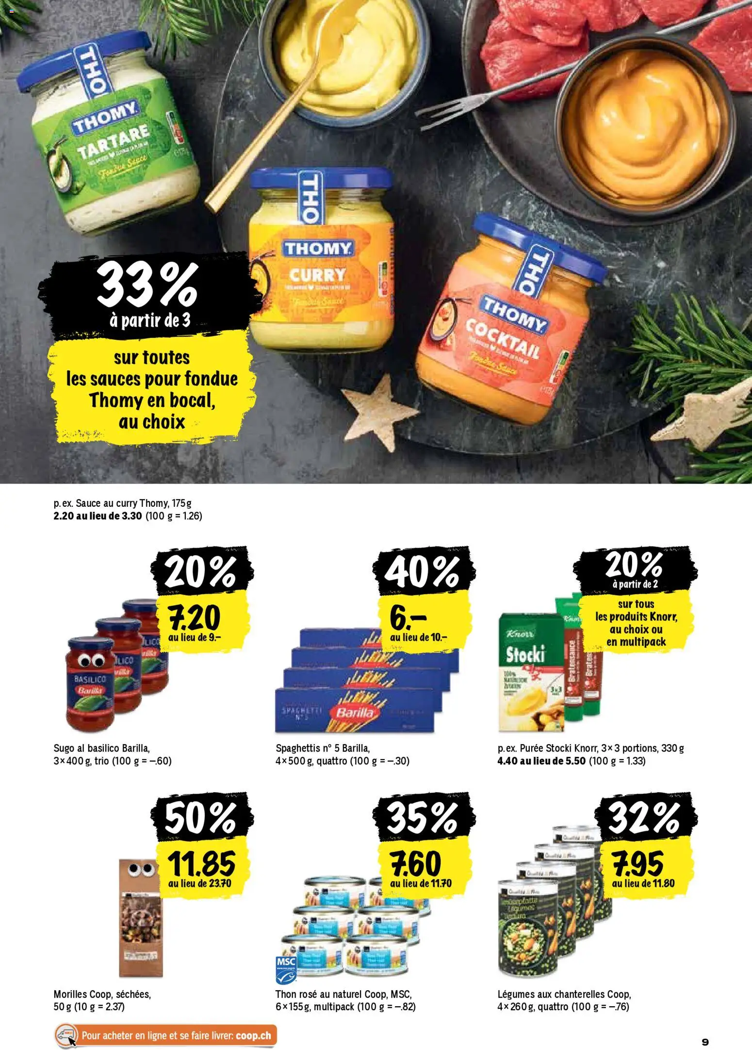 Coop - Les actions de la semaine – gültig ab 11.12.2025 | Seite: 9 | Produkte: Barilla, Fondue