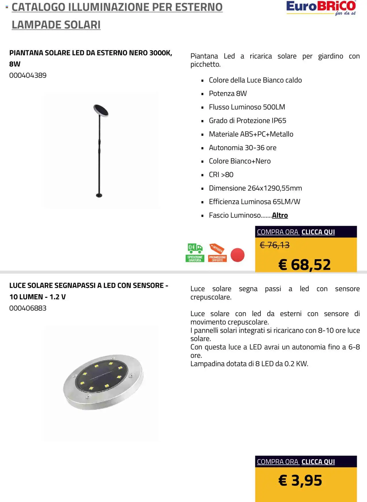 Volantino Eurobrico del 23.07.2025 | Pagina: 19 | Prodotti: Luce solare