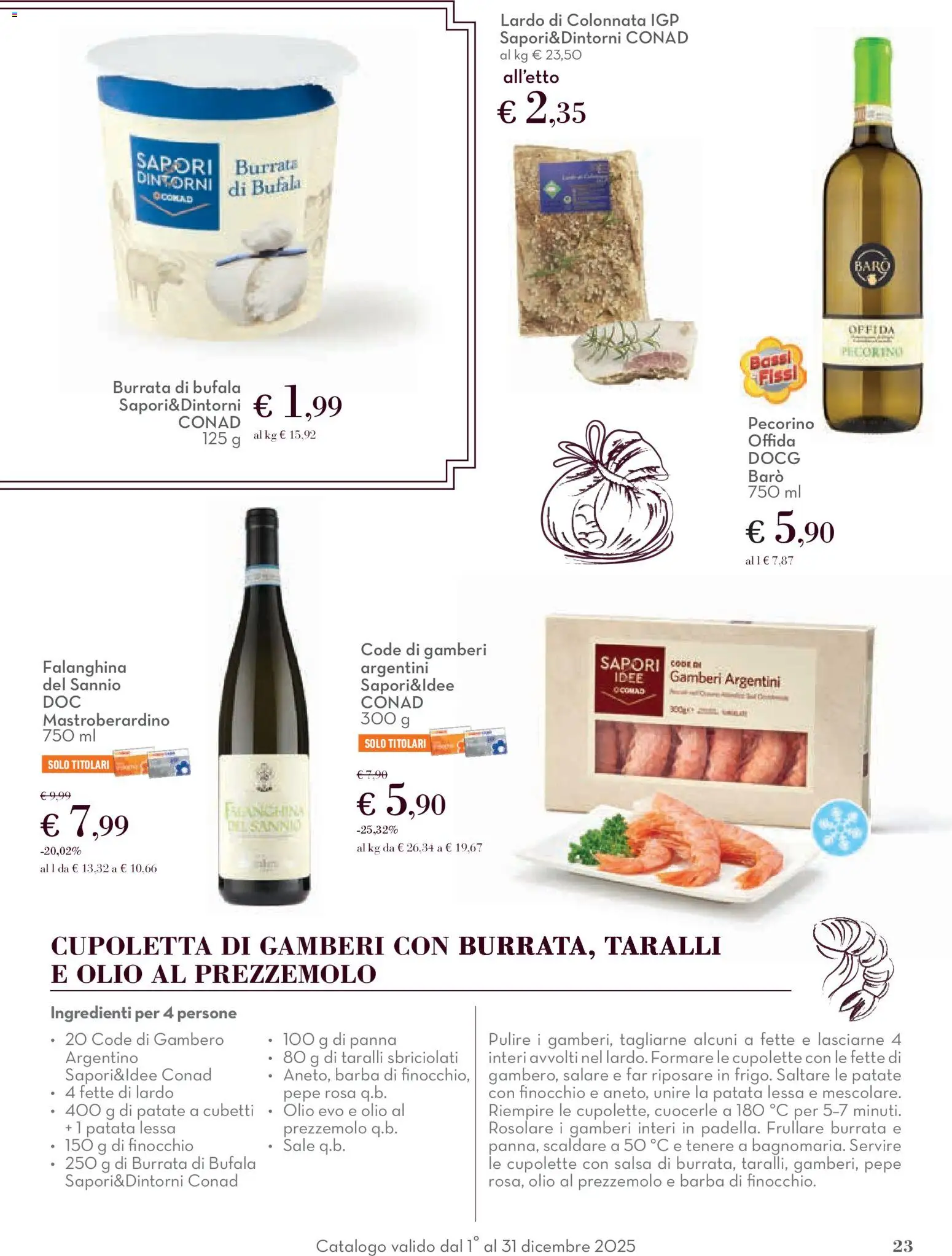 Volantino Conad del 01.12.2025 | Pagina: 23 | Prodotti: Sale, Olio, Taralli, Burrata