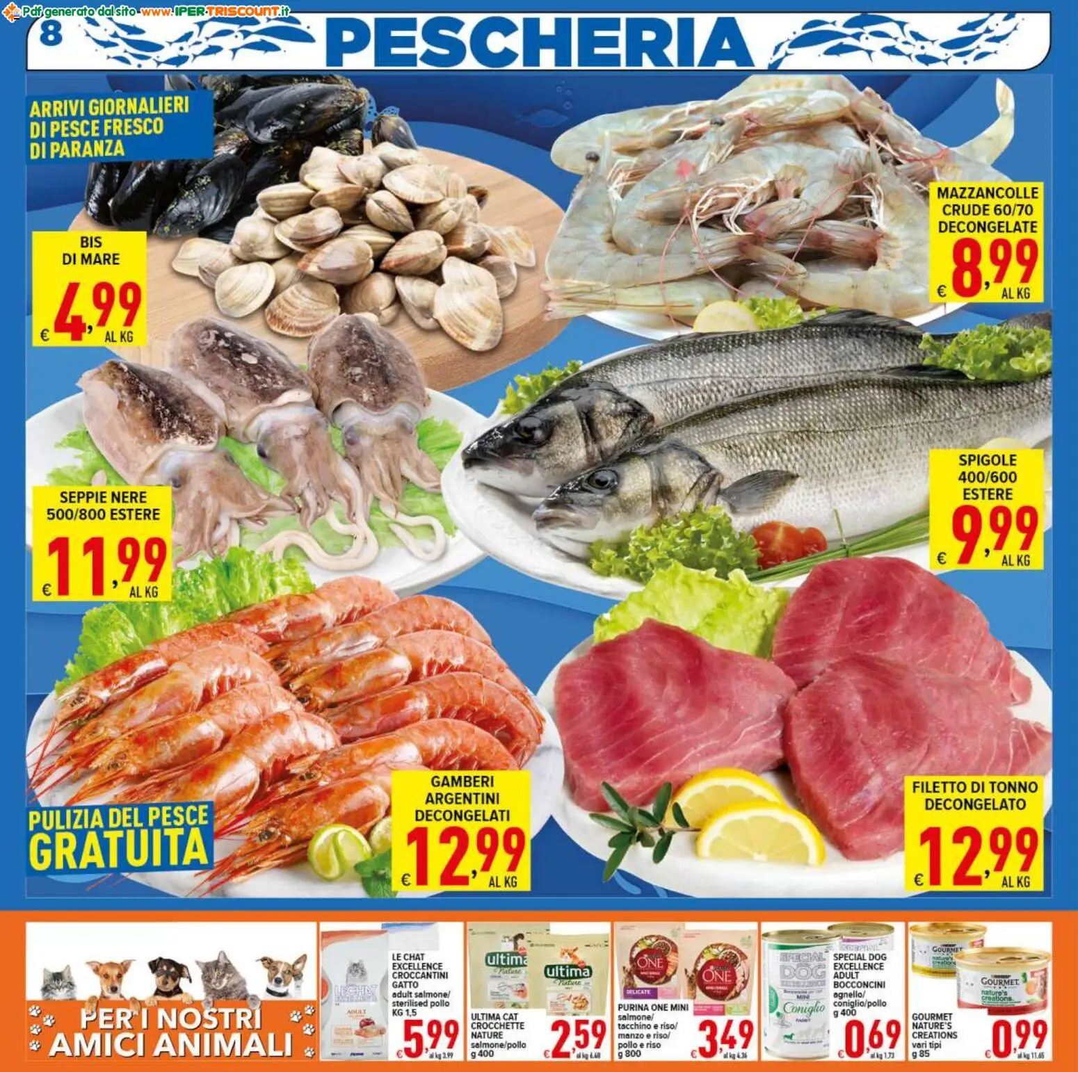 Volantino Ipertriscount del 27.11.2025 | Pagina: 8 | Prodotti: Riso, Pesce, Manzo, Gamberi