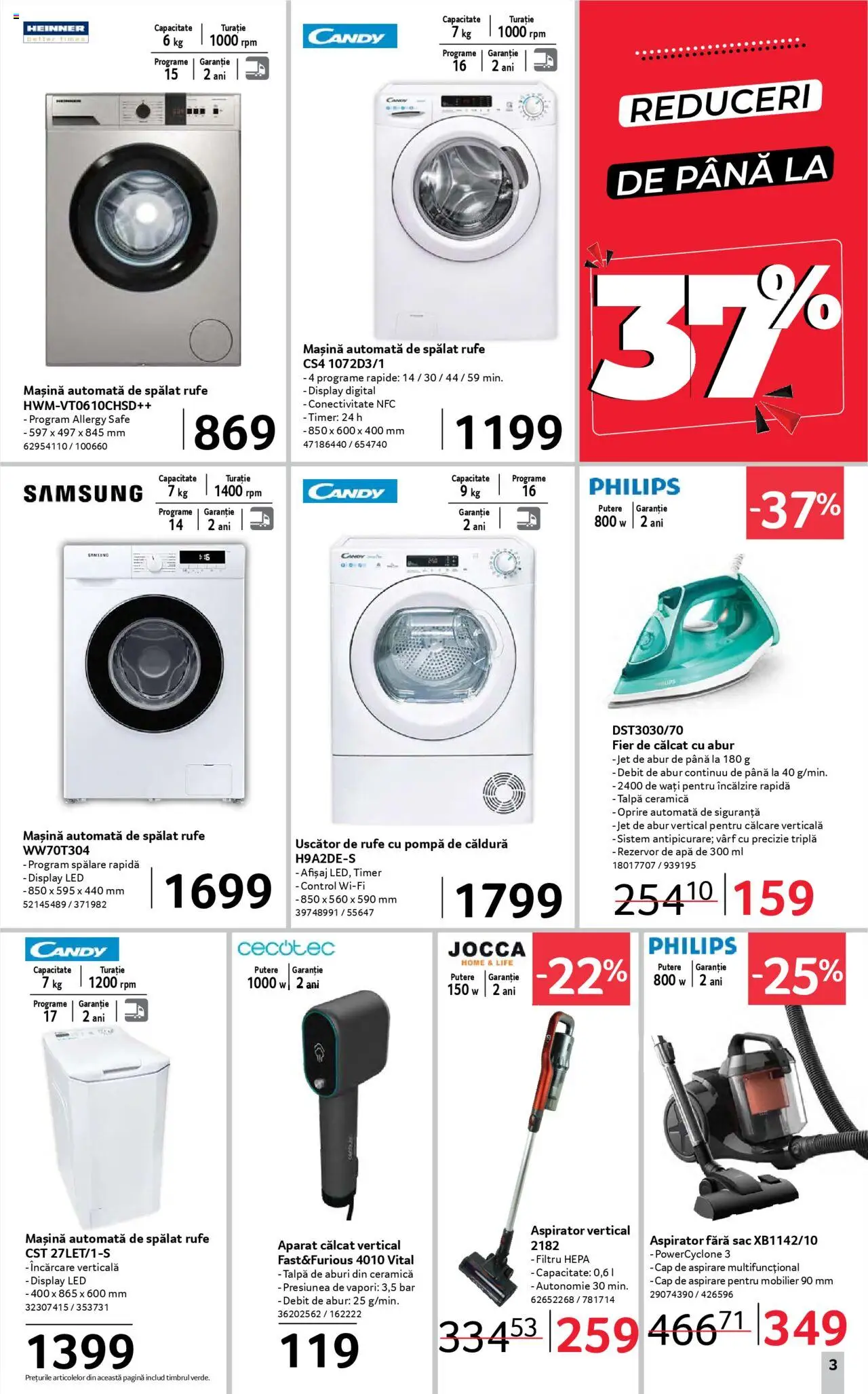 Noul catalog Selgros – valabil de la 19.09.2025 | Pagină: 3 | Produse: Enginar, Fier de călcat, Uscător, Apă