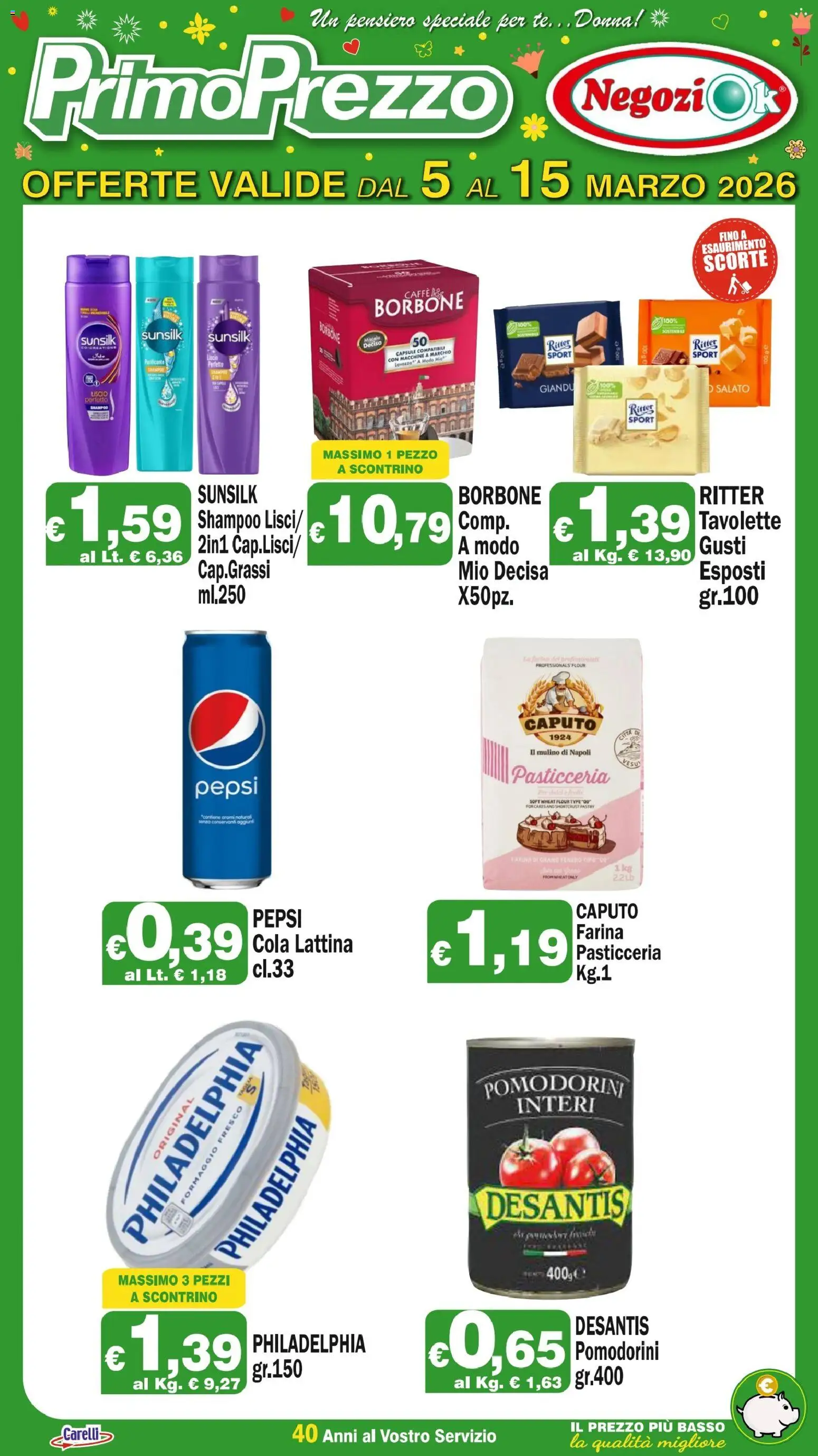 Volantino Primo Prezzo del 05.03.2026 | Pagina: 2 | Prodotti: Caffè, Tè, Formaggio, Farina