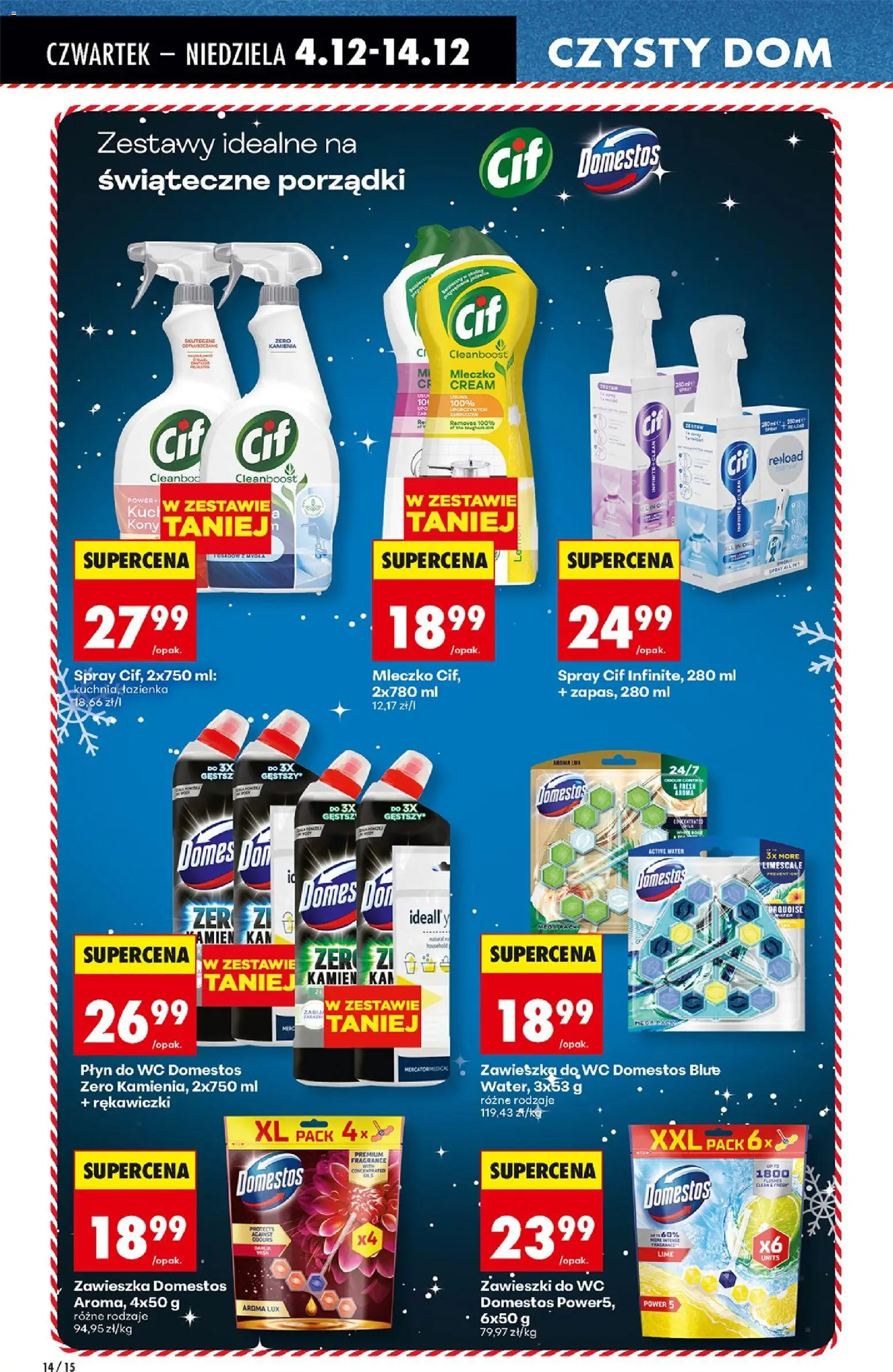 Biedronka gazetka - Drogeria od 04.12.2025 | Strona: 14 | Produkty: Rękawiczki, Domestos, Płyn do WC Domestos