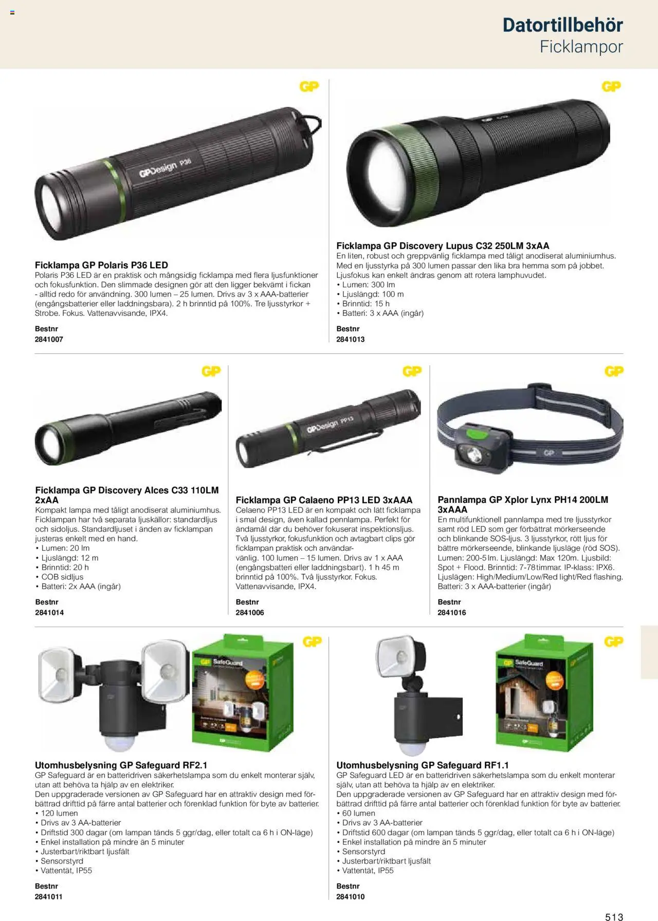 Office Depot reklamblad aktuell från 15.02.2024 | Sida: 515 | Produkter: Batterier, Lampa, Ficklampa, Pannlampa