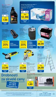 Tesco leták platný od 28.01.2026 | Strana: 35 | Produkty: Pohlcovač vlhkosti, Skrutkovač, Píla, Autonabíjačka