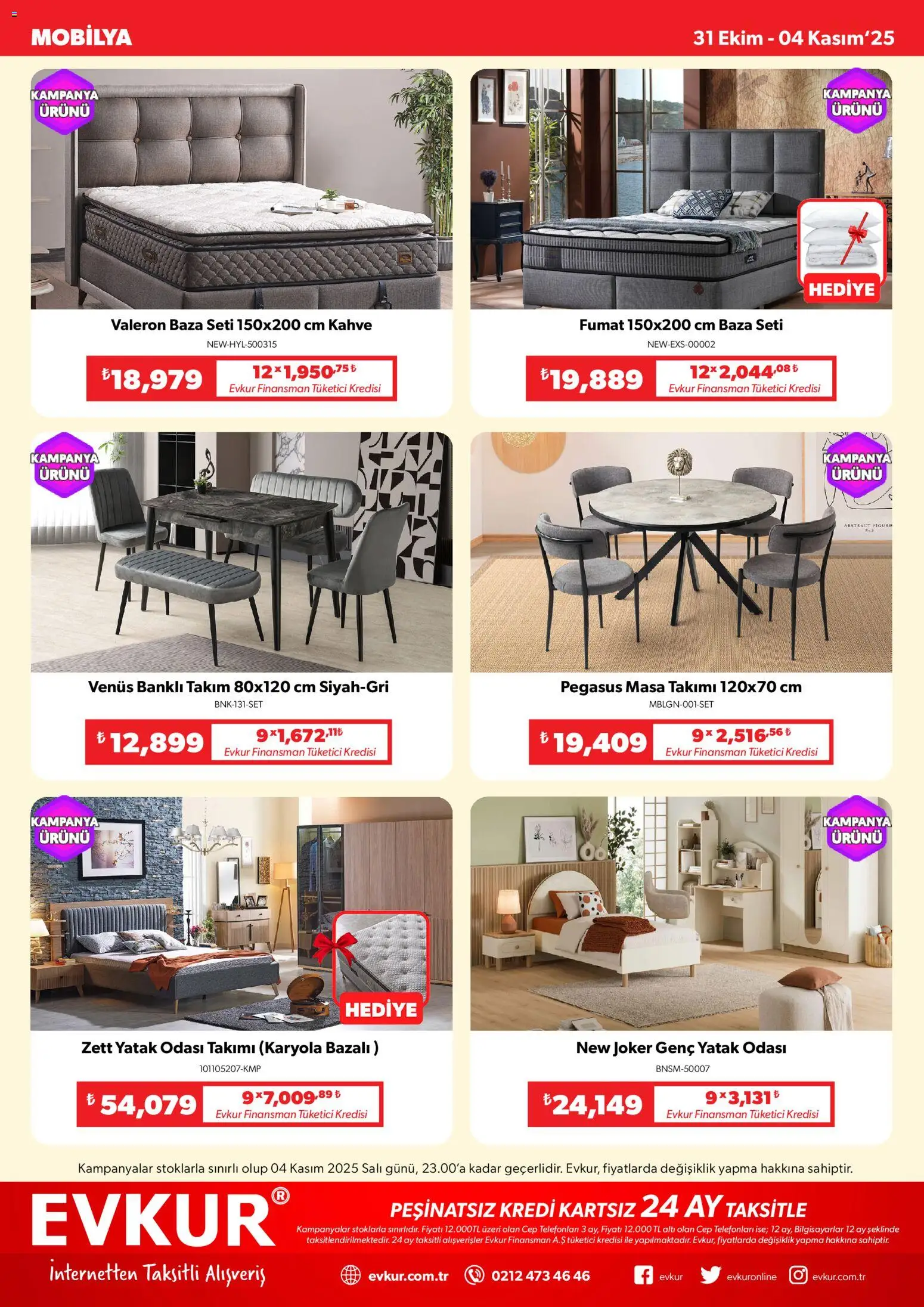 Evkur Muhteşem Fırsatlar - 31.10.2025 tarihinden itibaren geçerlidir | Sayfa: 10 | Ürünler: Yatak, Yatak odası takımı, Masa, Karyola