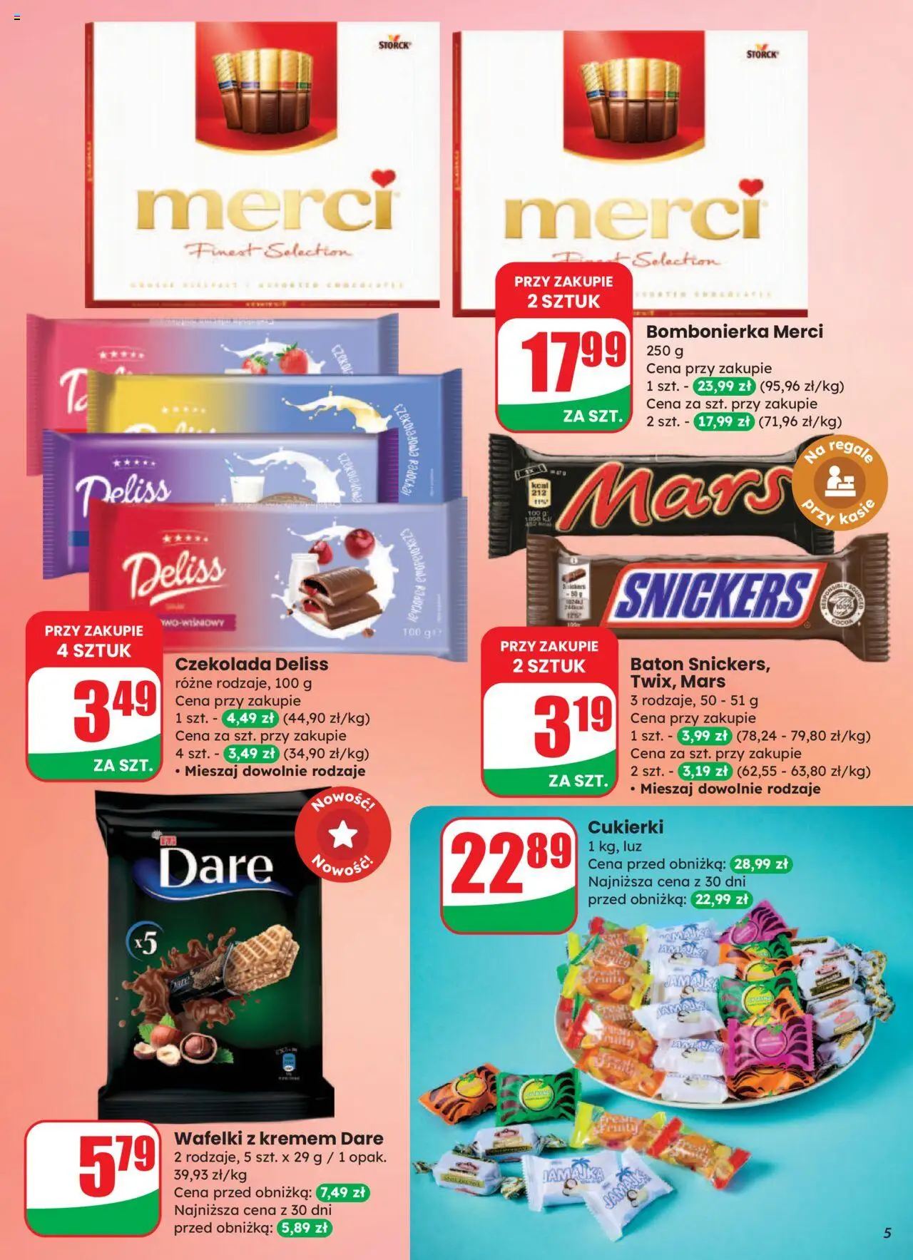 Dino Gazetka od 06.08.2025 | Strona: 5 | Produkty: Czekoladowa, Baton, Wafelki, Cukierki