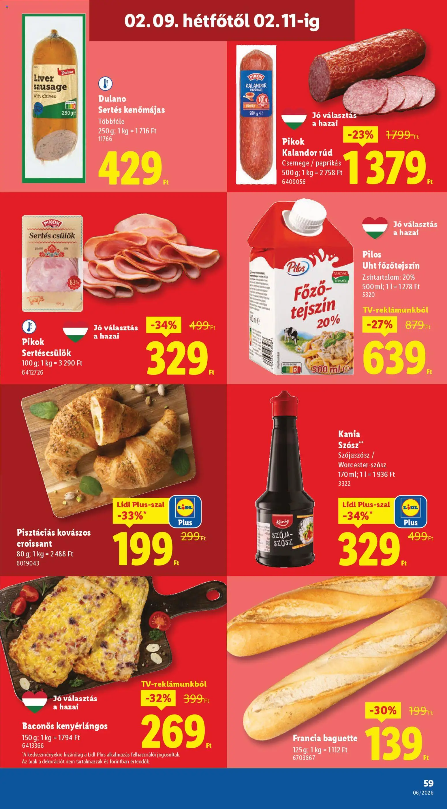 Lidl akciós ujság - amely érvényes a következő dátumtól: 05.02.2026 | Oldal: 59 | Termékek: Croissant, Kenőmájas, Szójaszósz, Szósz