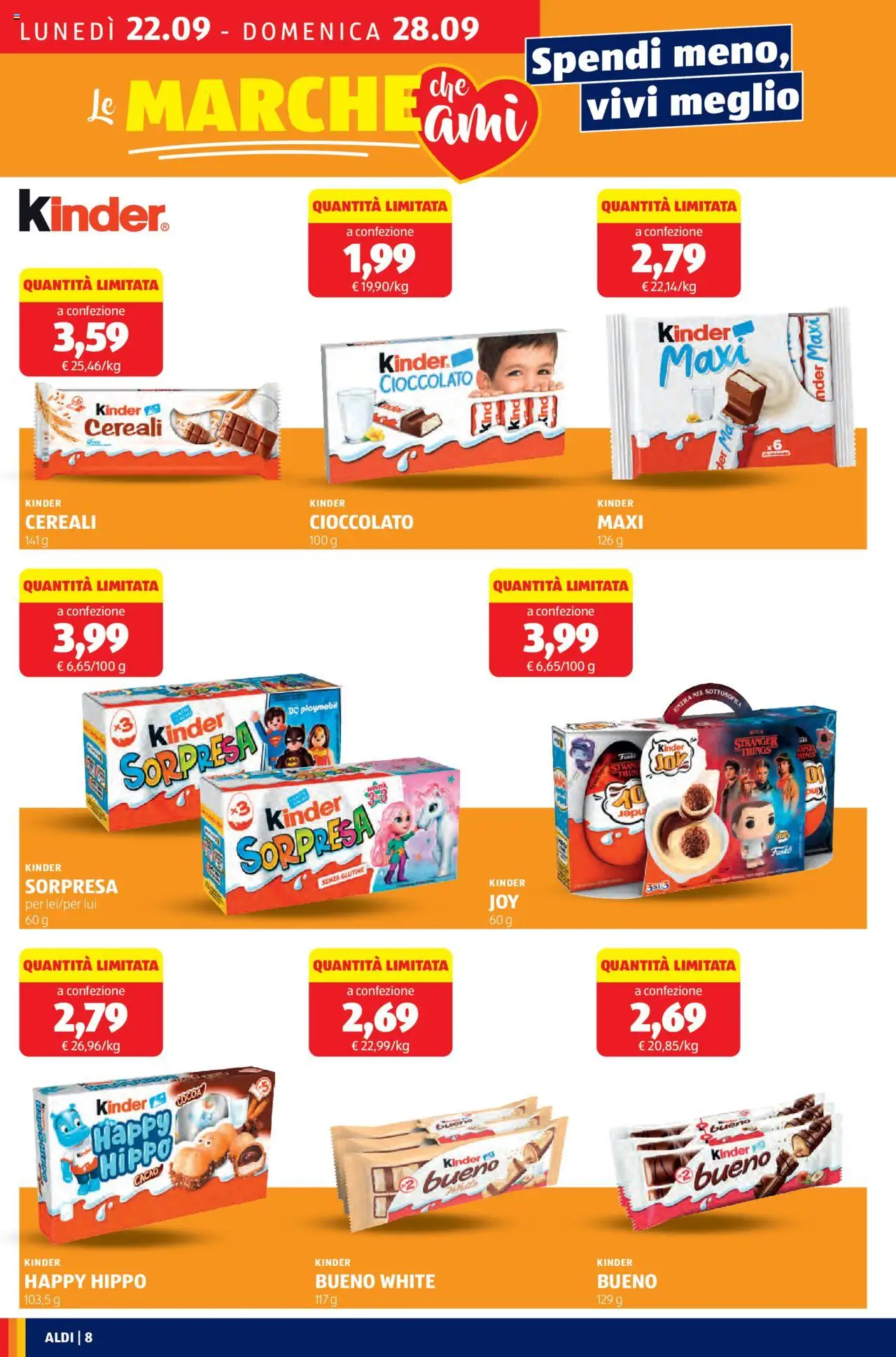 Volantino Aldi del 22.09.2025 | Pagina: 8 | Prodotti: Cioccolato, Cereali, Cacao