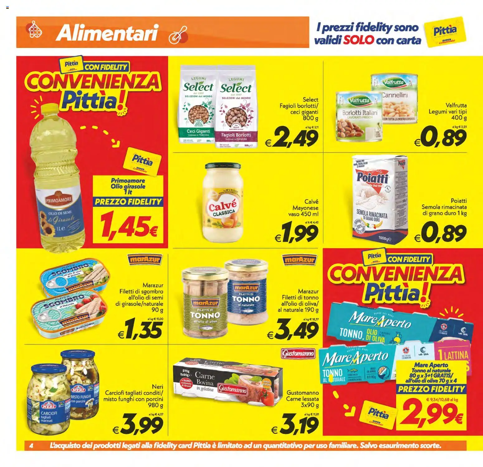 Volantino SuperConveniente del 06.03.2026 | Pagina: 4 | Prodotti: Ceci, Fagioli, Olio, Tonno al naturale