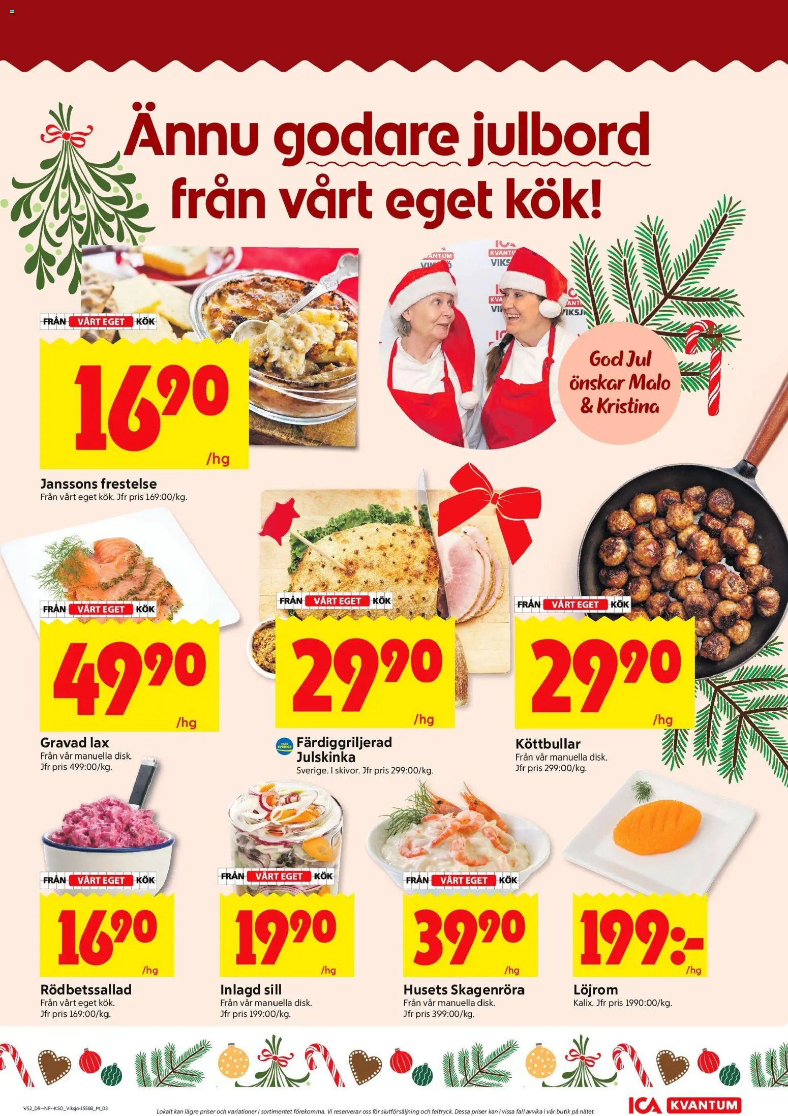 ICA Kvantum reklamblad aktuell från 22.12.2025 | Sida: 7 | Produkter: Löjrom, Köttbullar, Sill, Lax