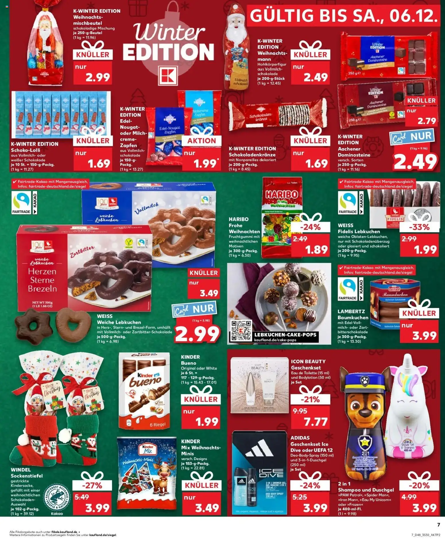 Kaufland prospekt Meißen	 – gültig ab 27.11.2025 | Seite: 8 | Produkte: Haribo, Schokolade, Kinder bueno, Shower Gel