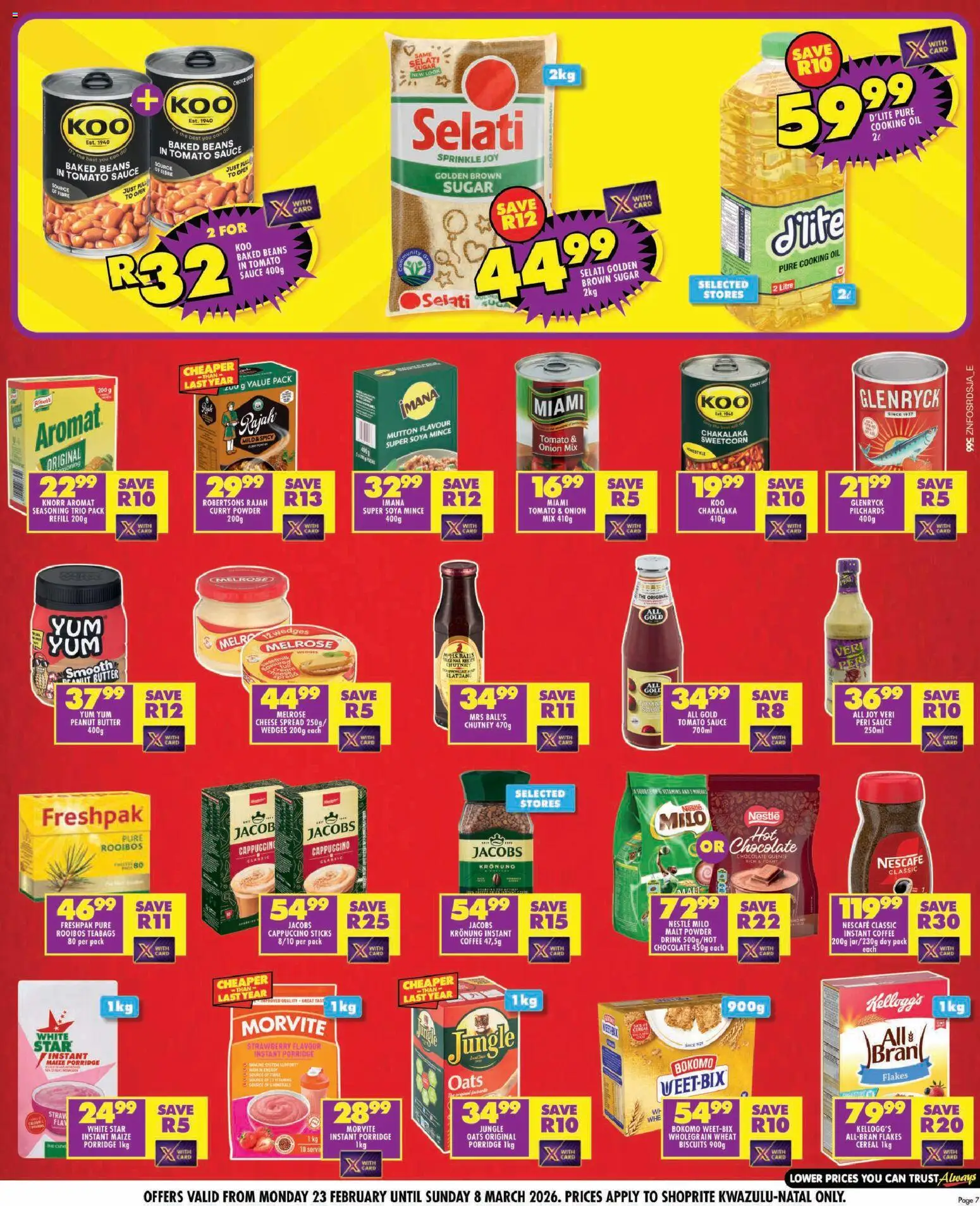 New Shoprite catalogue – valid from 23.02.2026 | Page: 7 | Products: Butter, Biscuits, Coffee, Powder