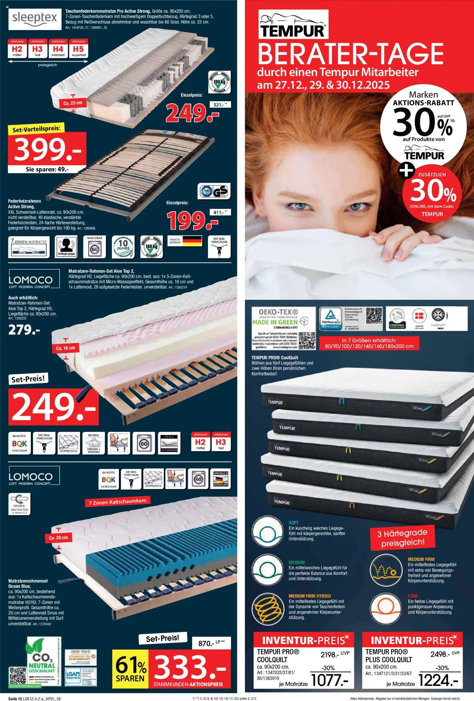 Zurbrüggen - Set One by Musterring Rabatt – gültig ab 16.12.2025 | Seite: 12 | Produkte: Top, Matratze, Lattenrost, Reis