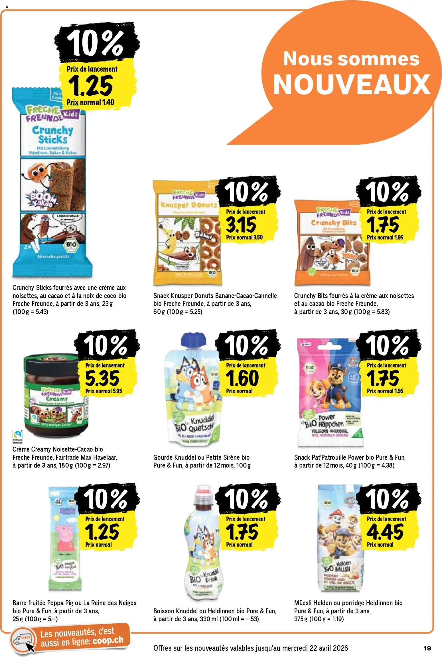 Coop aktionen FR – gültig ab 09.04.2026 | Seite: 19 | Produkte: Donuts, Creme