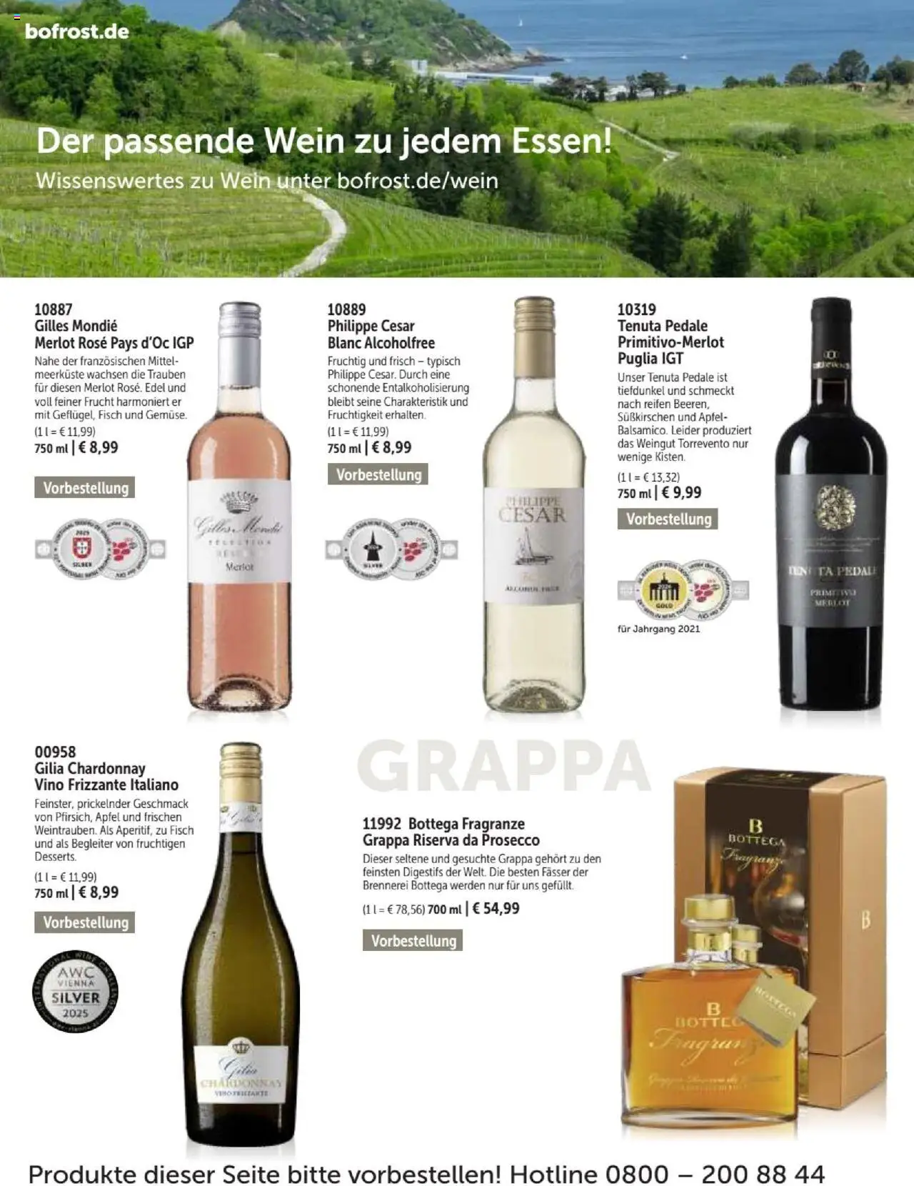 Bofrost Katalog – gültig ab 07.09.2025 | Seite: 142 | Produkte: Trauben, Fisch, Prosecco, Wein