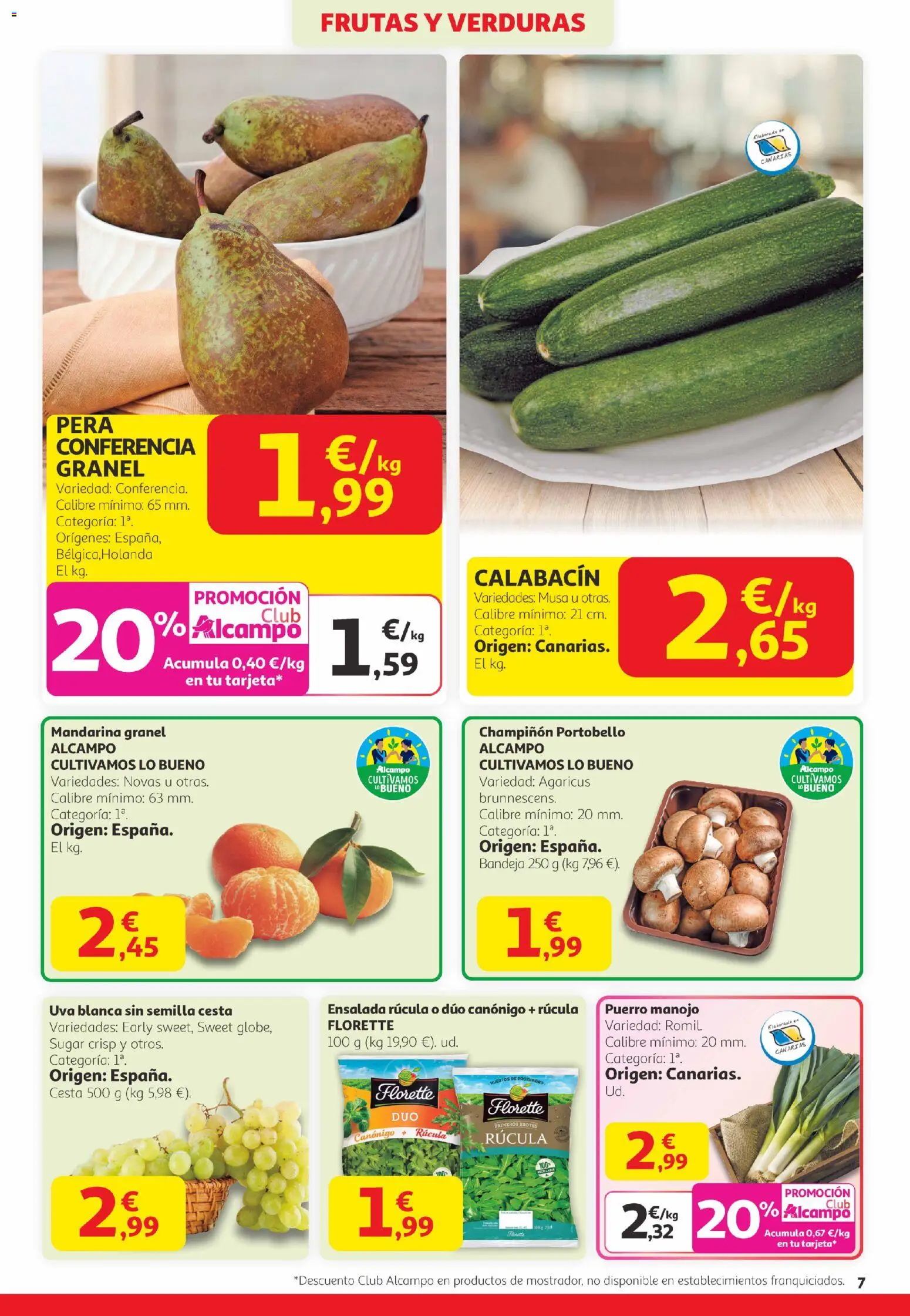 Alcampo -  Canarias │ válido desde el 29.01.2026 | Página: 7 | Productos: Calabacín, Ensalada, Bandeja, Cesta
