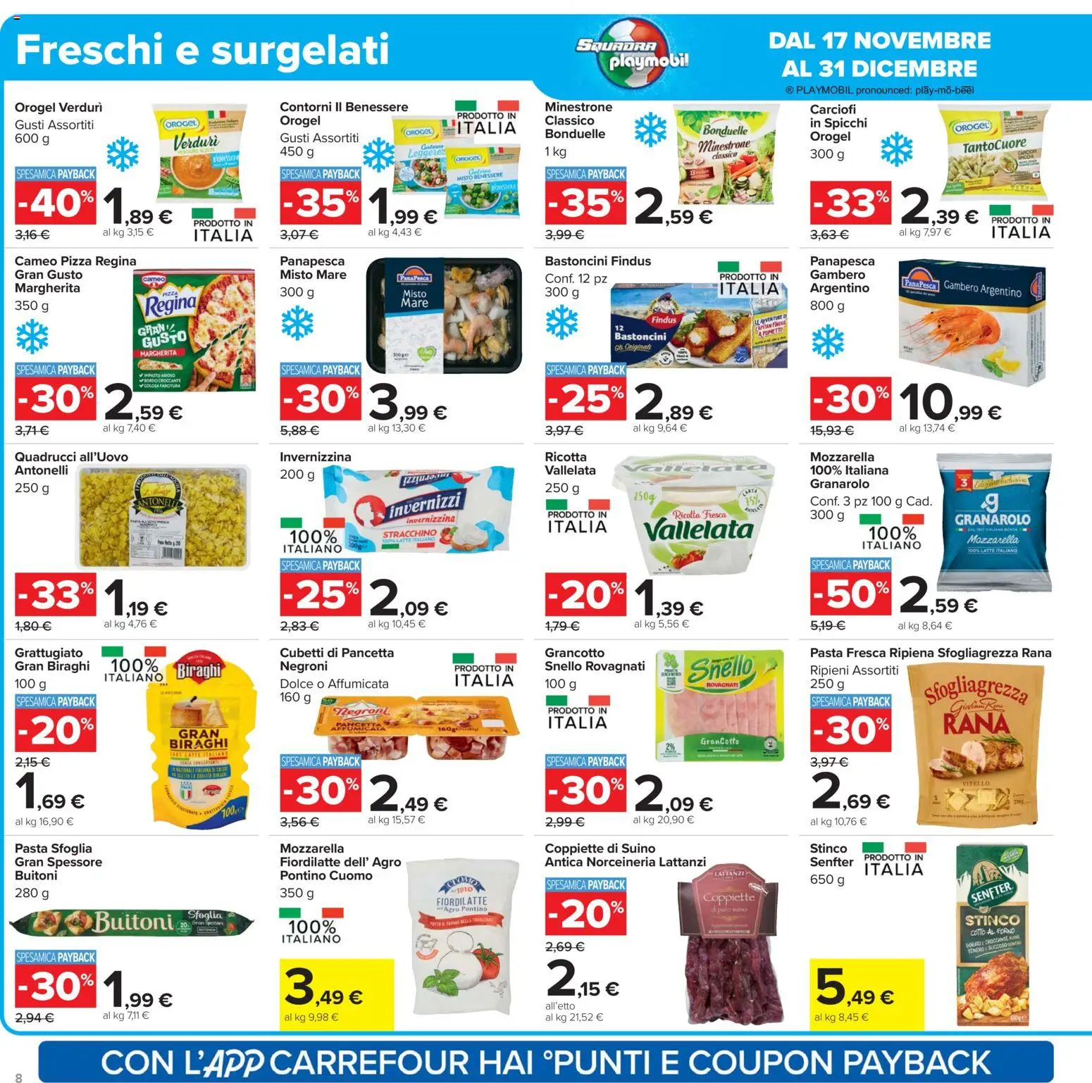 Volantino Carrefour del 02.12.2025 | Pagina: 8 | Prodotti: Pancetta, Pasta, Carciofi, Forno