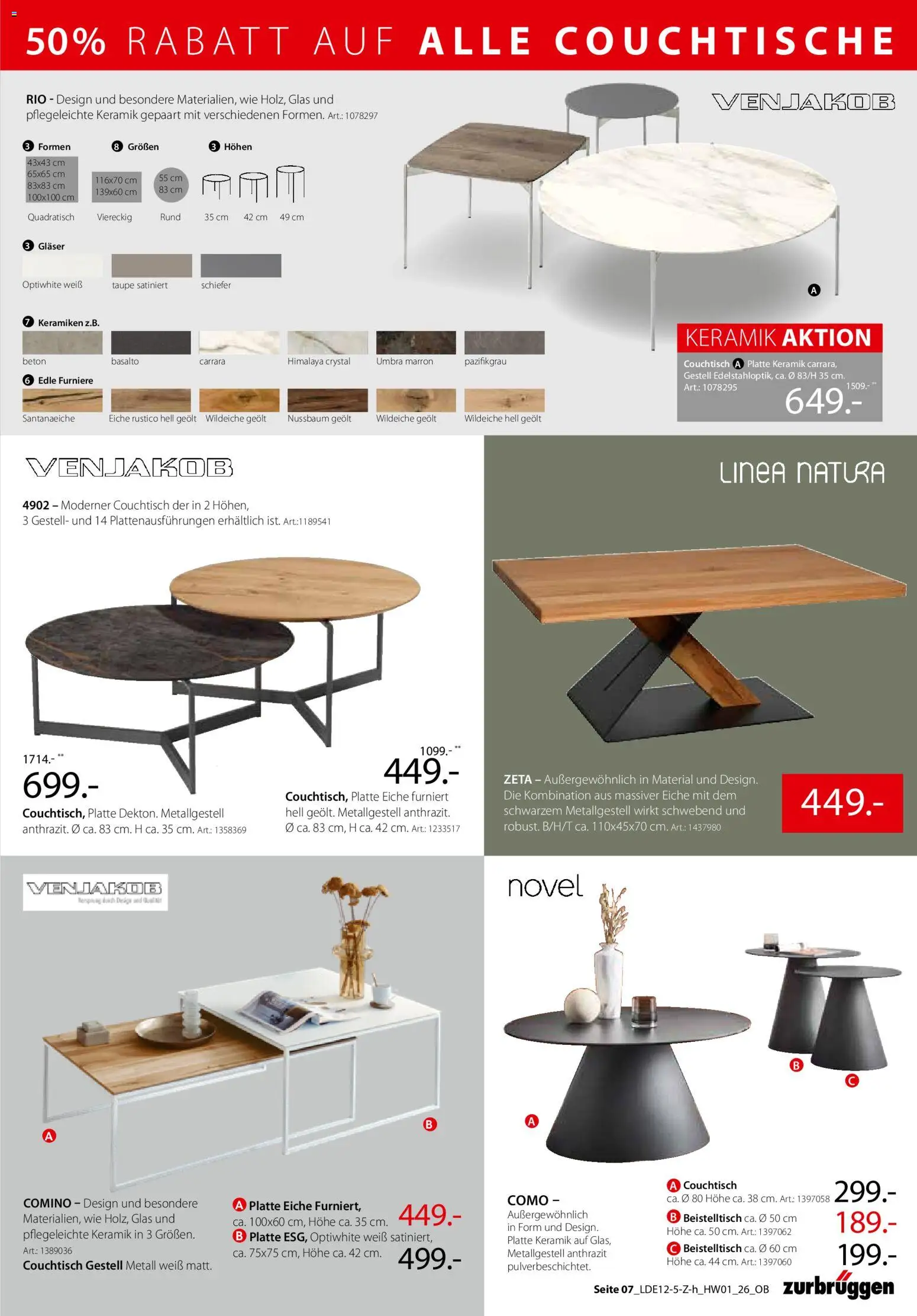 Zurbrüggen  Hochwert-Spezial – gültig ab 29.12.2025 | Seite: 15 | Produkte: Beistelltisch, Couchtisch