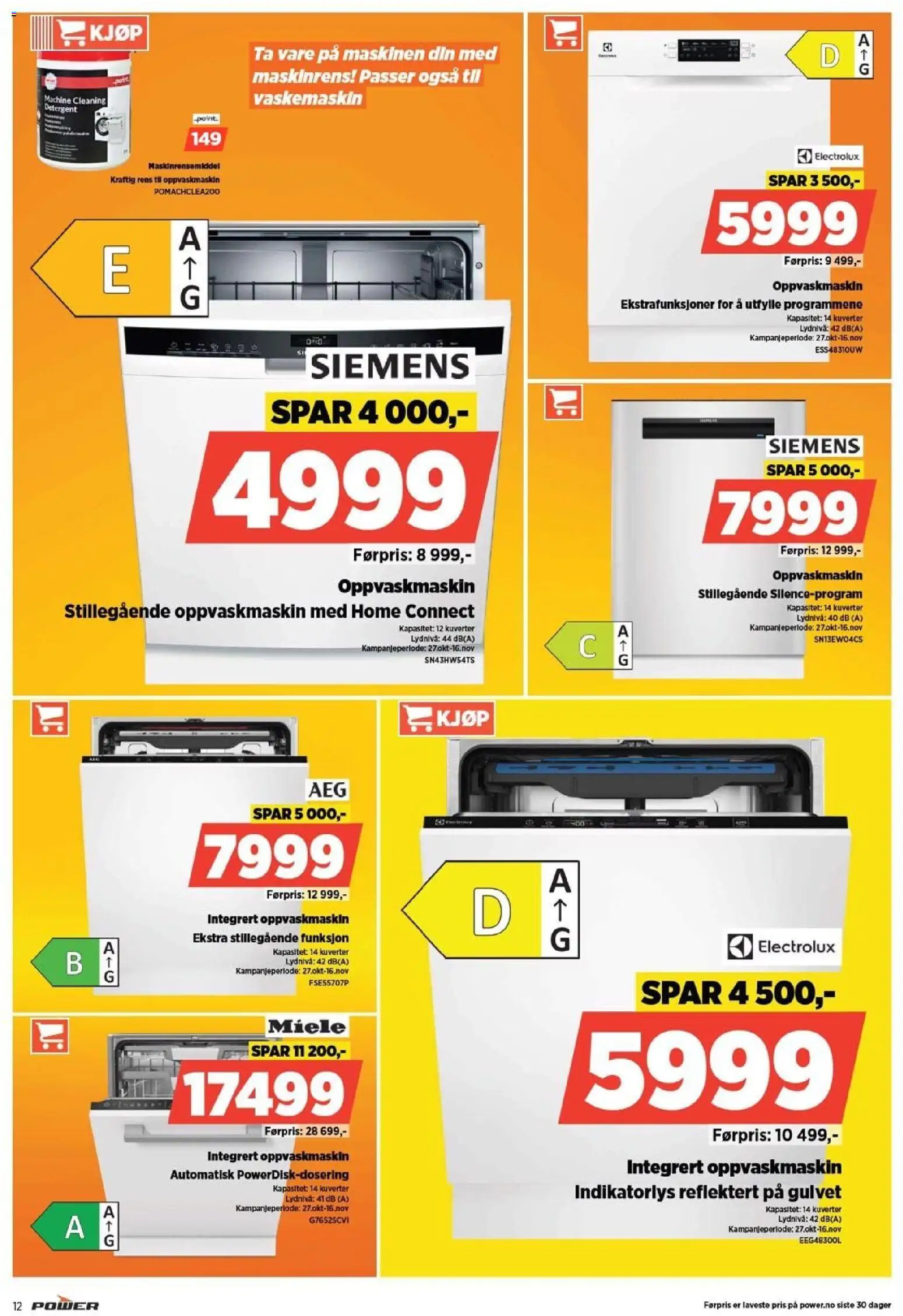 {H1} | Side: 12 | Produkter: Vaskemaskin, Oppvaskmaskin