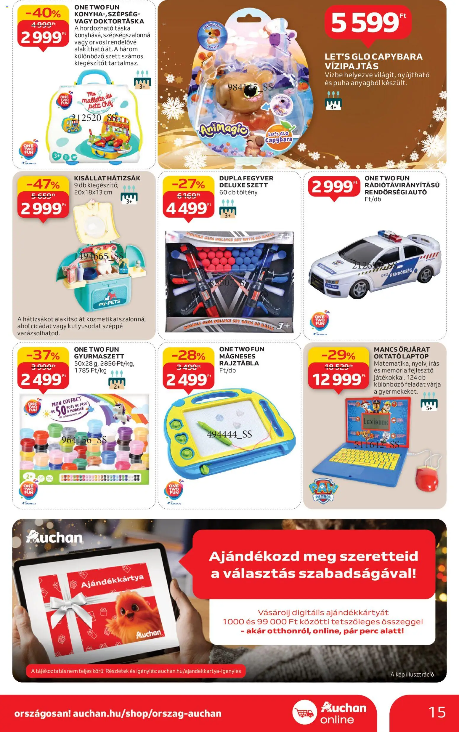 Auchan akciós ujság - amely érvényes a következő dátumtól: 11.12.2025 | Oldal: 15 | Termékek: Hátizsák, Laptop, Rajztábla, Só