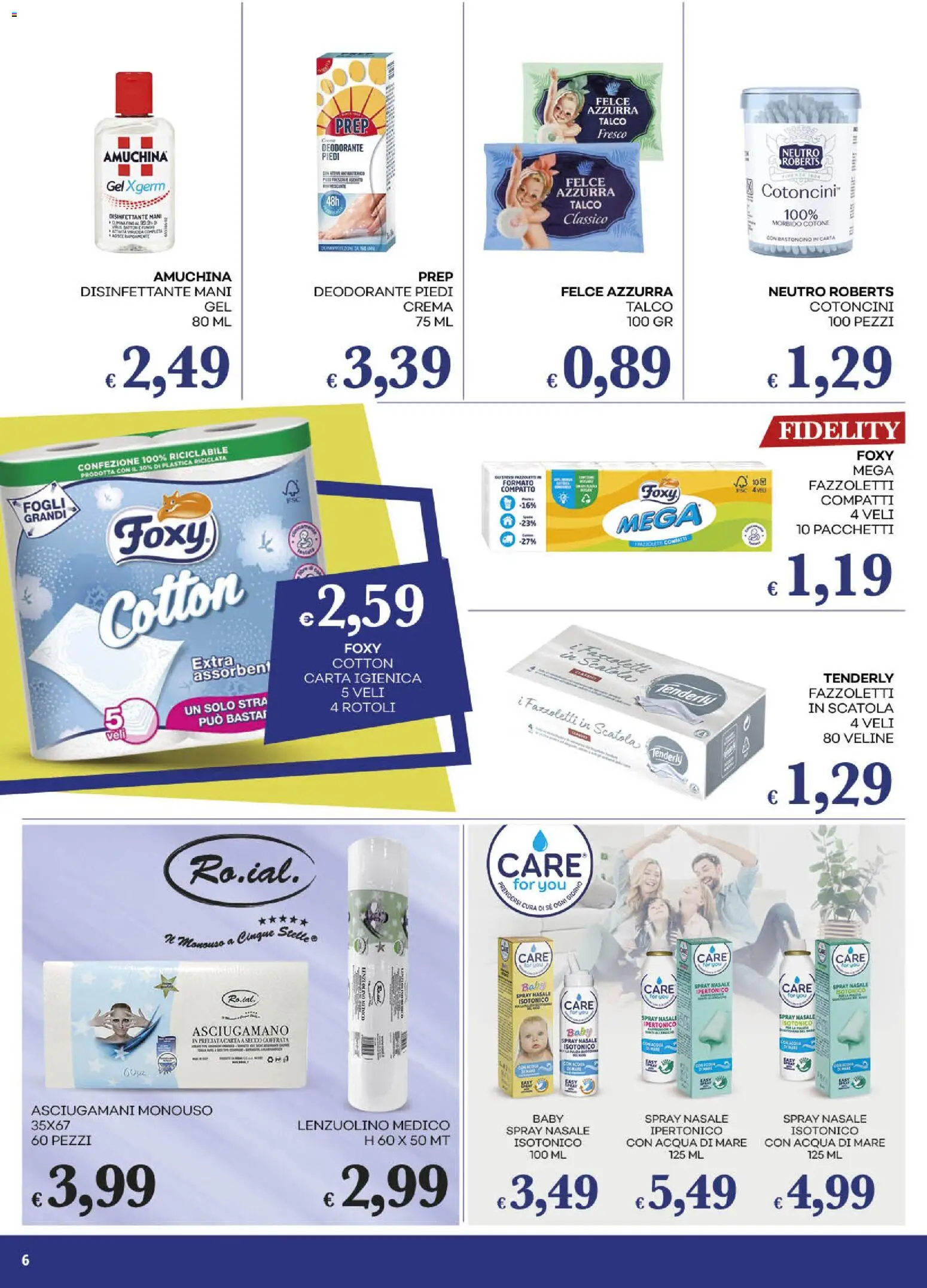 Volantino Pilato del 17.02.2026 | Pagina: 6 | Prodotti: Carta igienica, Deodorante, Fazzoletti, Talco