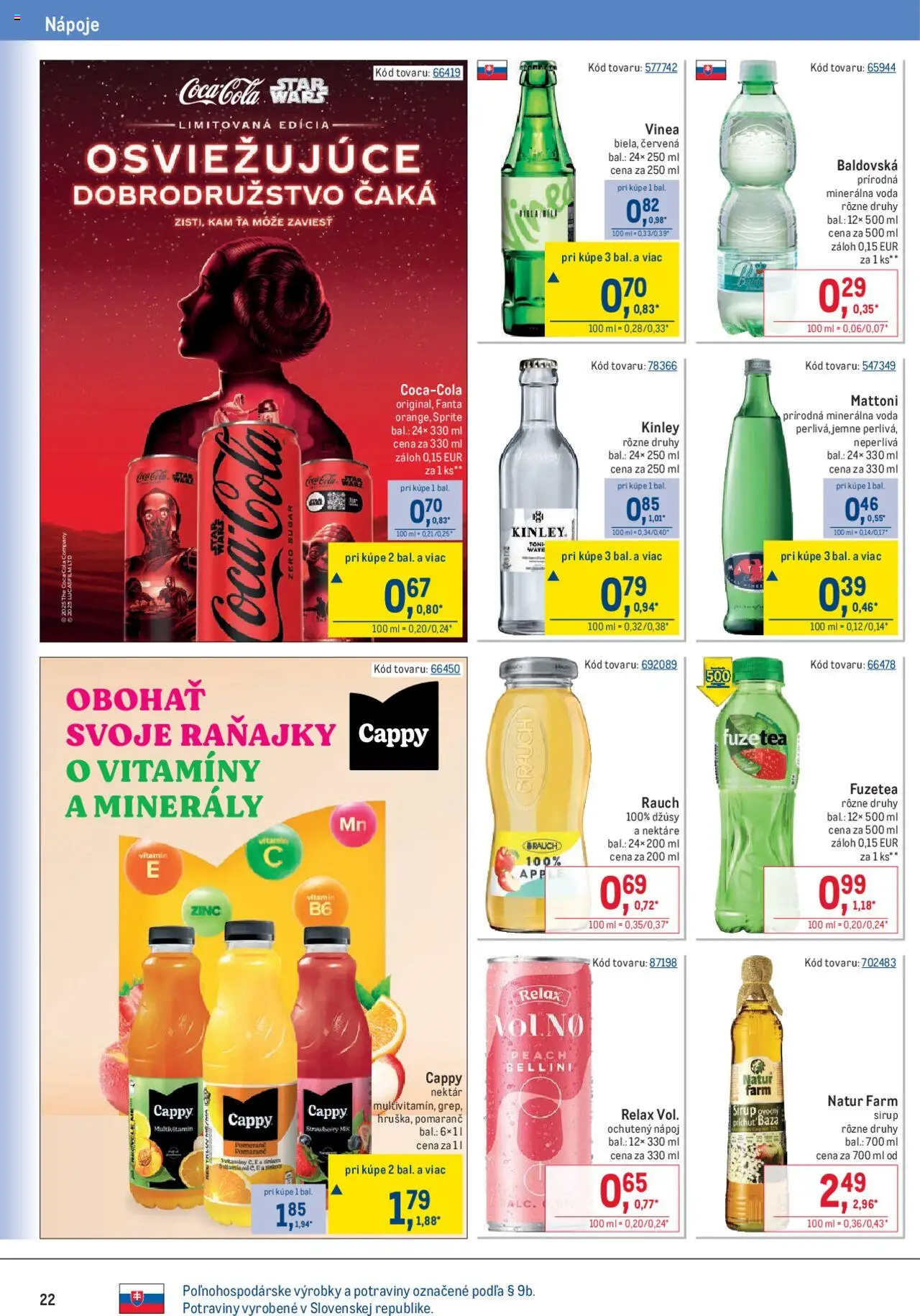 Metro gastronómia │ platný od 13.08.2025 | Strana: 22 | Produkty: Apple, Fanta, Voda, Vinea