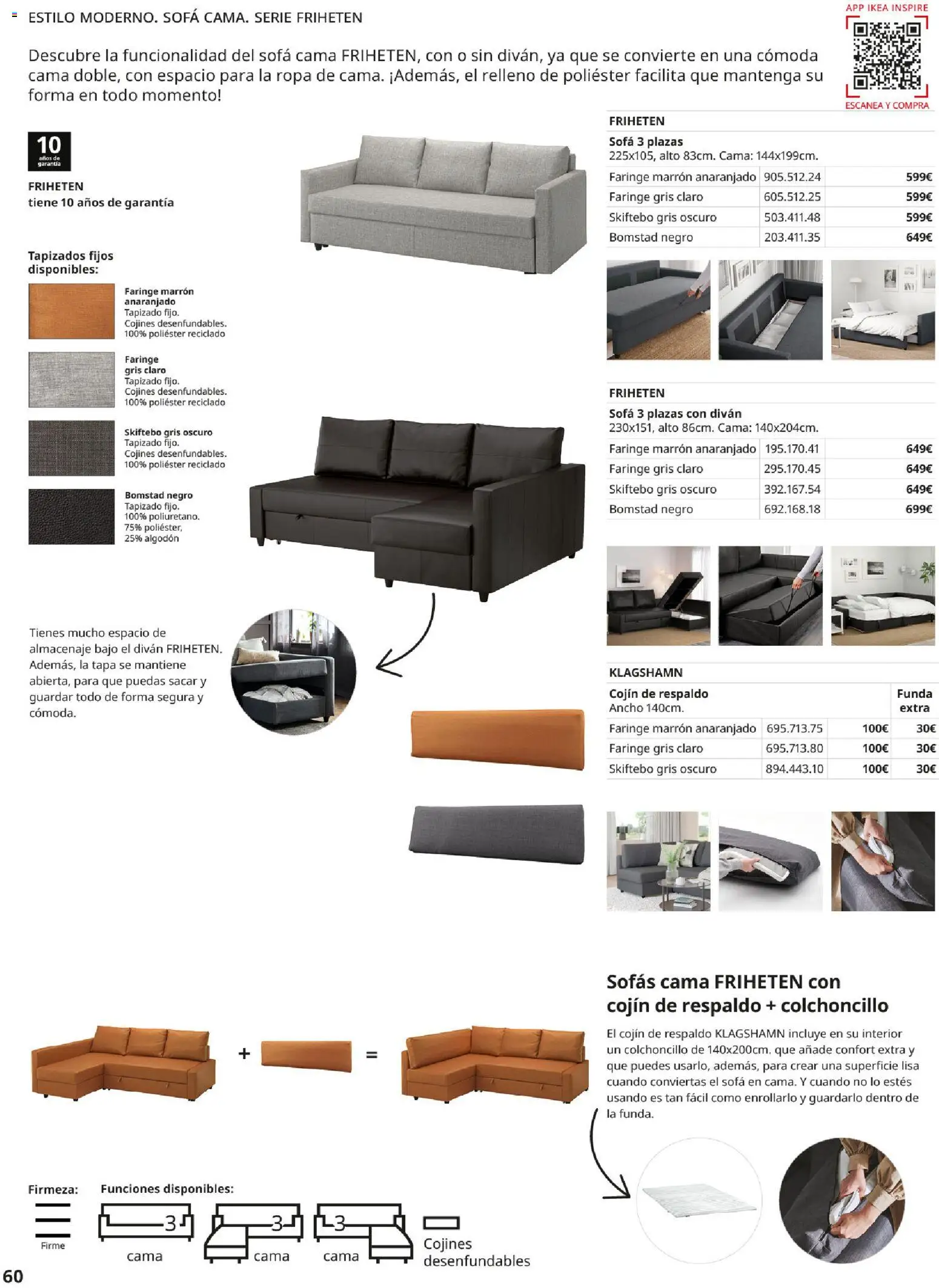 Catálogo IKEA Sofás │ válido desde el 02.12.2025 | Página: 60 | Productos: Funda, Cama, Cojín, Sofá