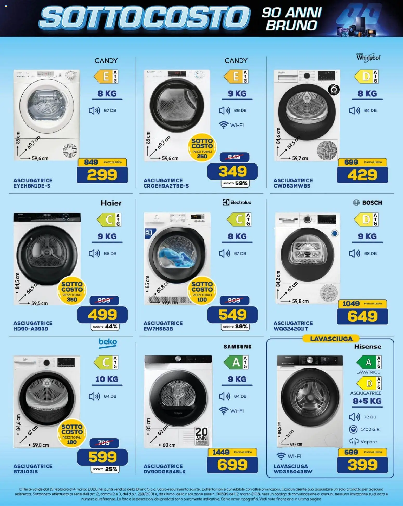 Volantino BRUNO del 19.02.2026 | Pagina: 15 | Prodotti: Lavasciuga, Lavatrice, Asciugatrice, Samsung