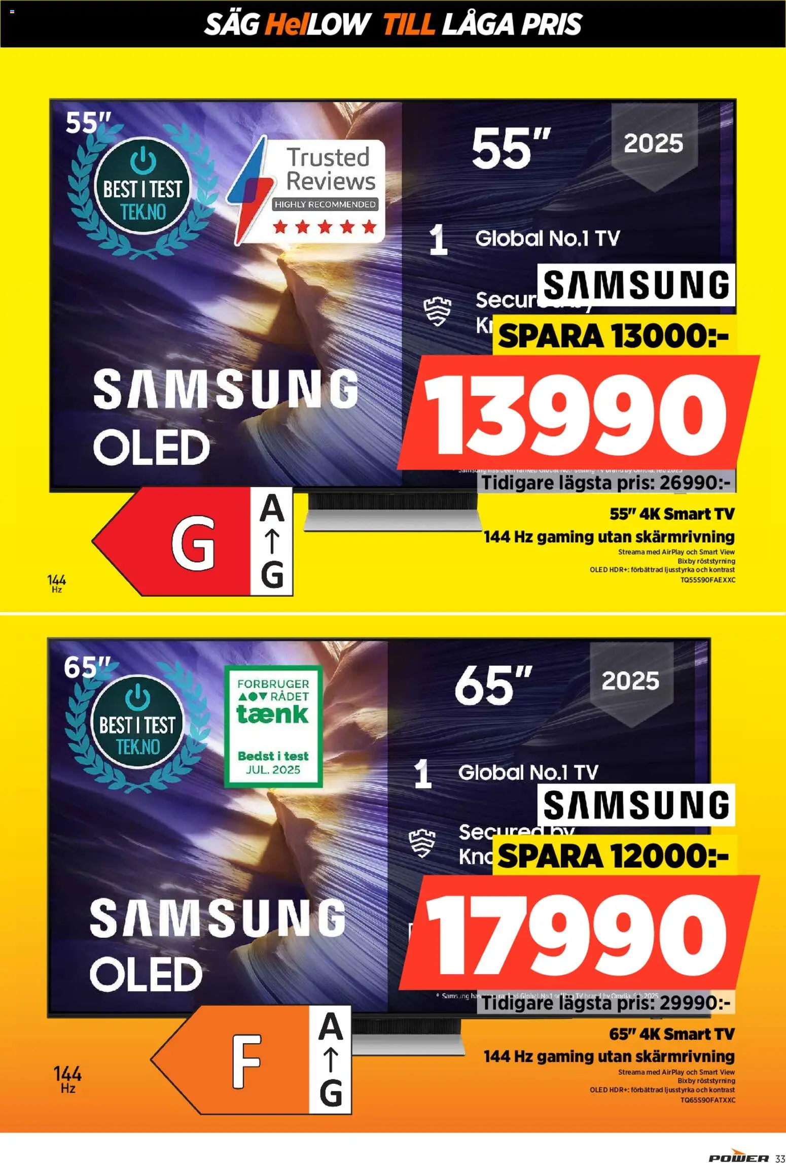 Power reklamblad aktuell från 05.01.2026 | Sida: 33 | Produkter: Såg, Smart tv, Tv