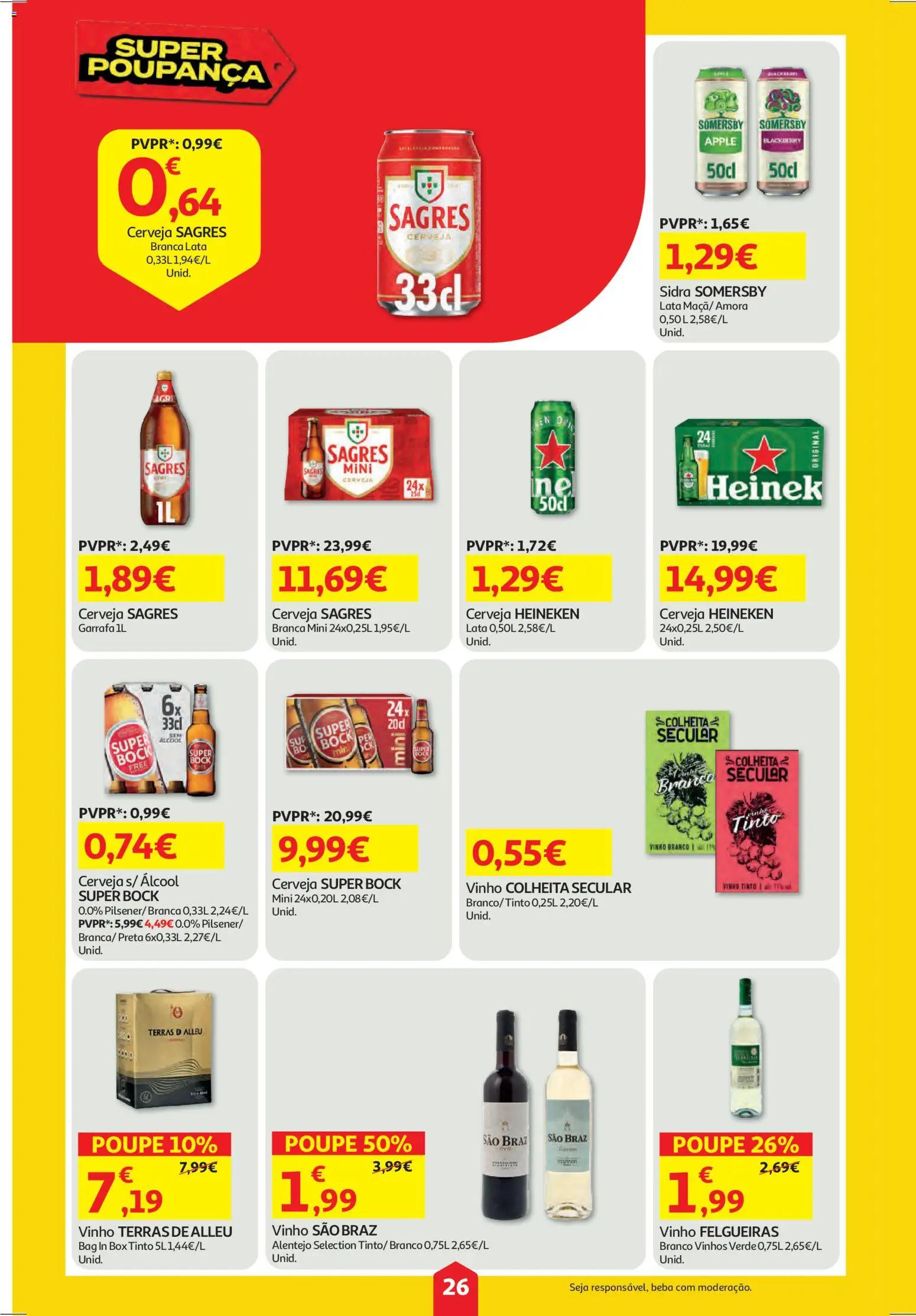 Auchan folheto │ válido de 29.01.2026 | Página: 26 | Produtos: Super bock, Vinho, Cerveja, Somersby