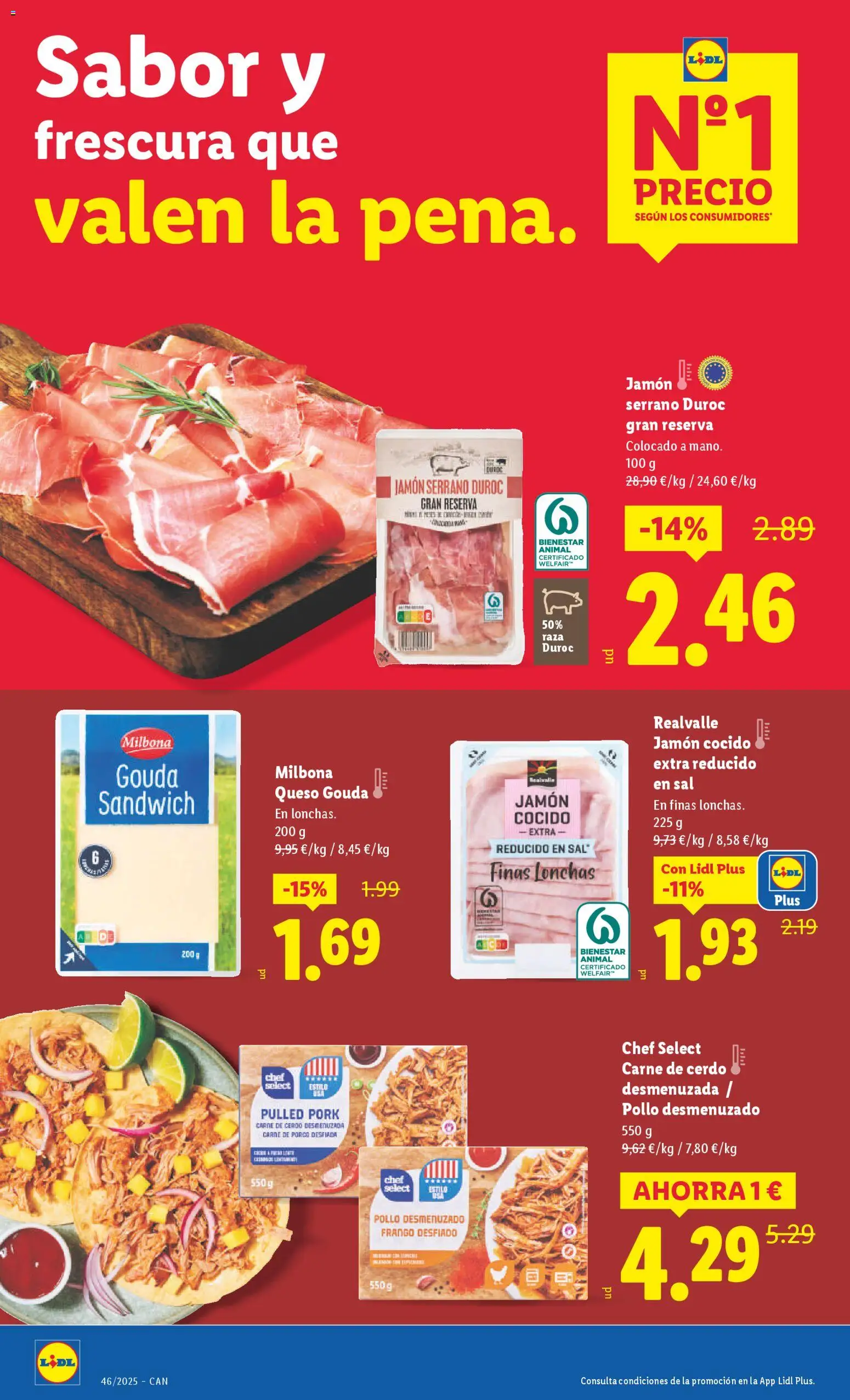 Lidl - Canarias  │ válido desde el 10.11.2025 | Página: 16 | Productos: Jamón, Jamón cocido, Cerdo, Queso Gouda